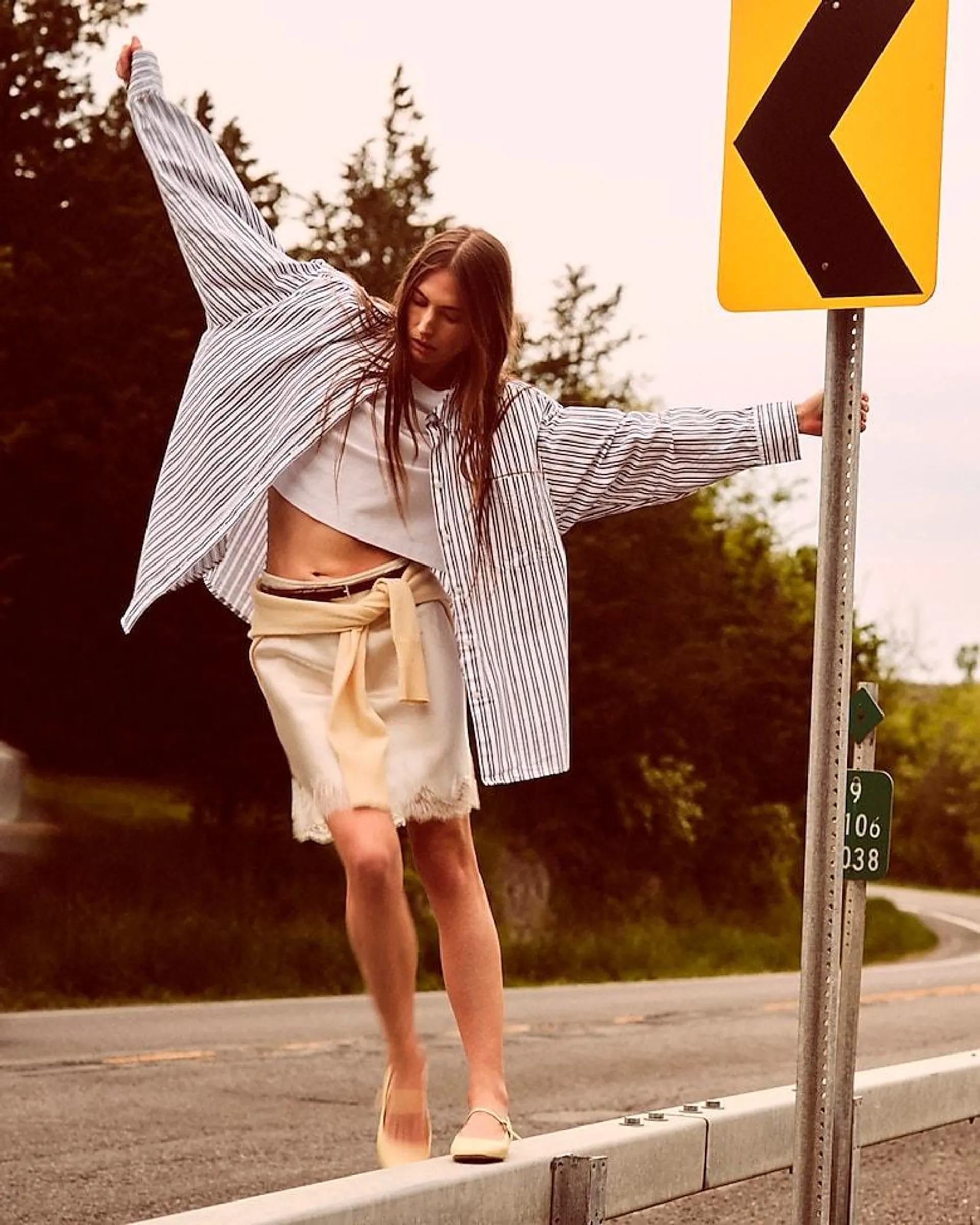 Étienne oversized shirt in striped cotton poplin