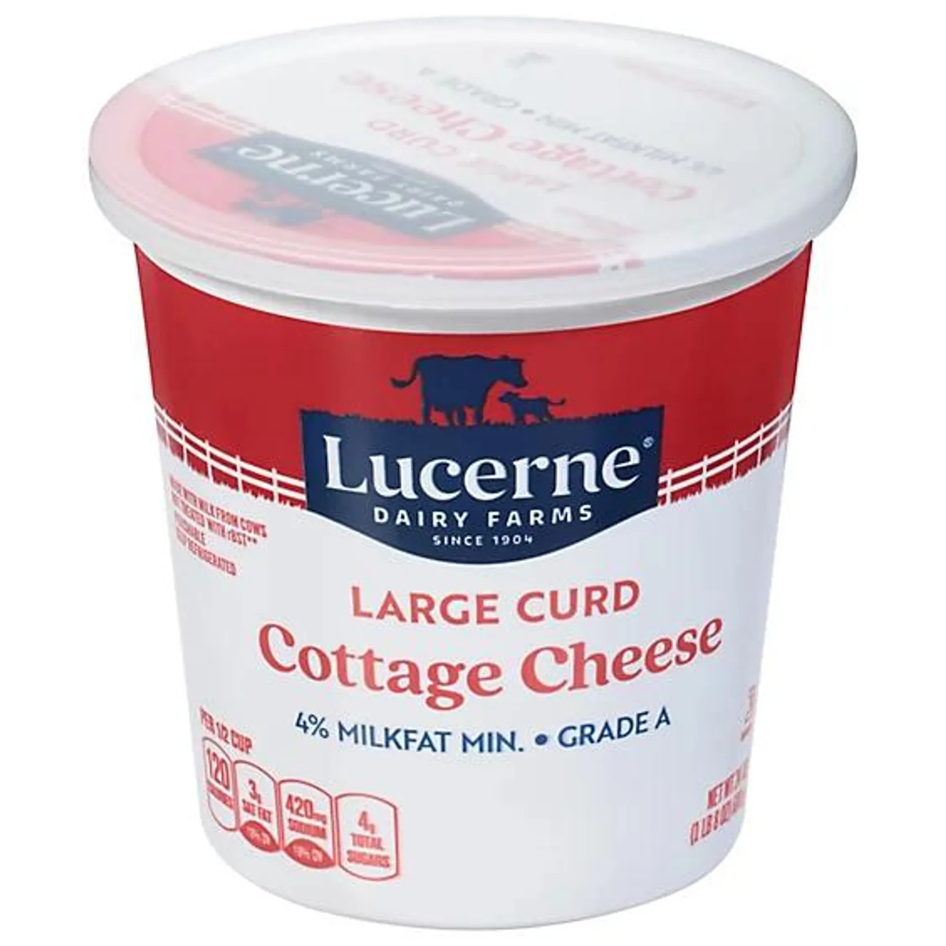 Lucerne Cottage Cheese 4% Large Curd - 24 Oz