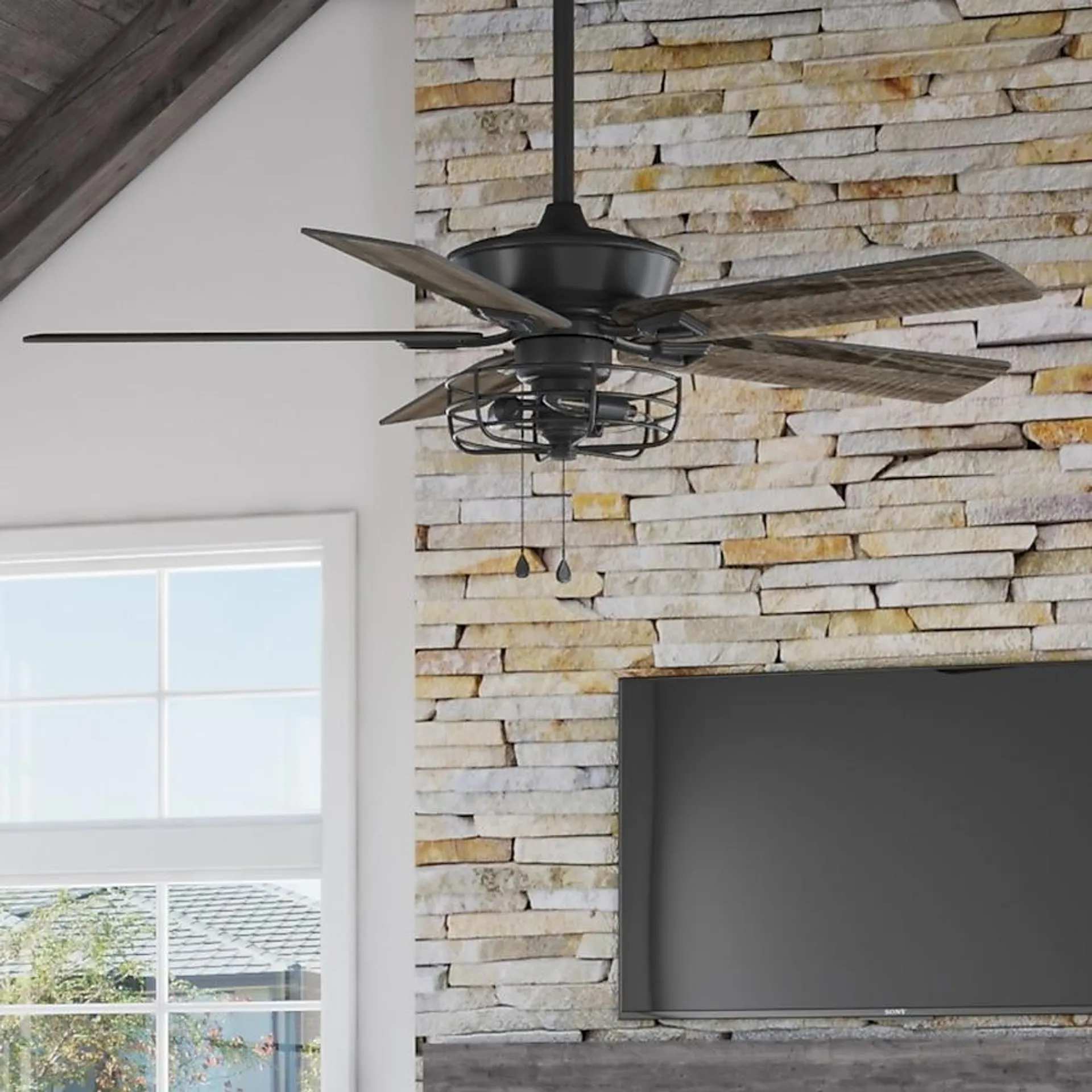 Harbor Breeze Hamilton 52-in Matte Black Indoor Ceiling Fan with Light (5-Blade)