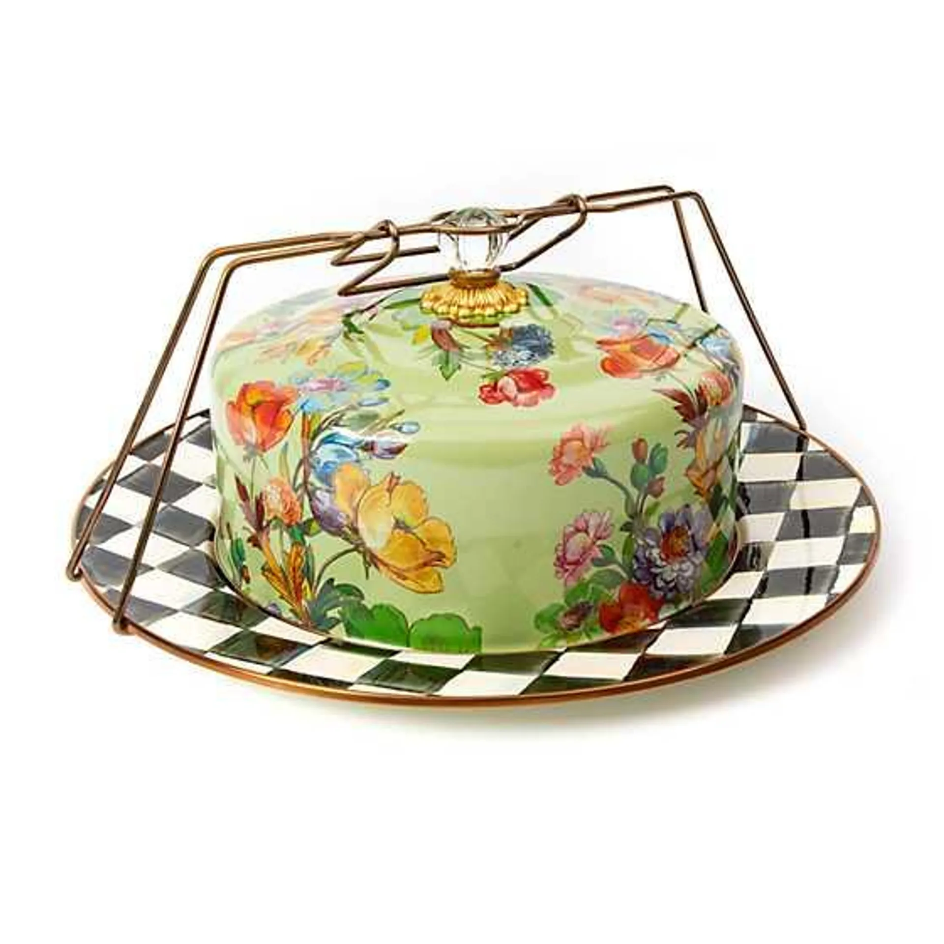 Green Flower Market Cake Carrier