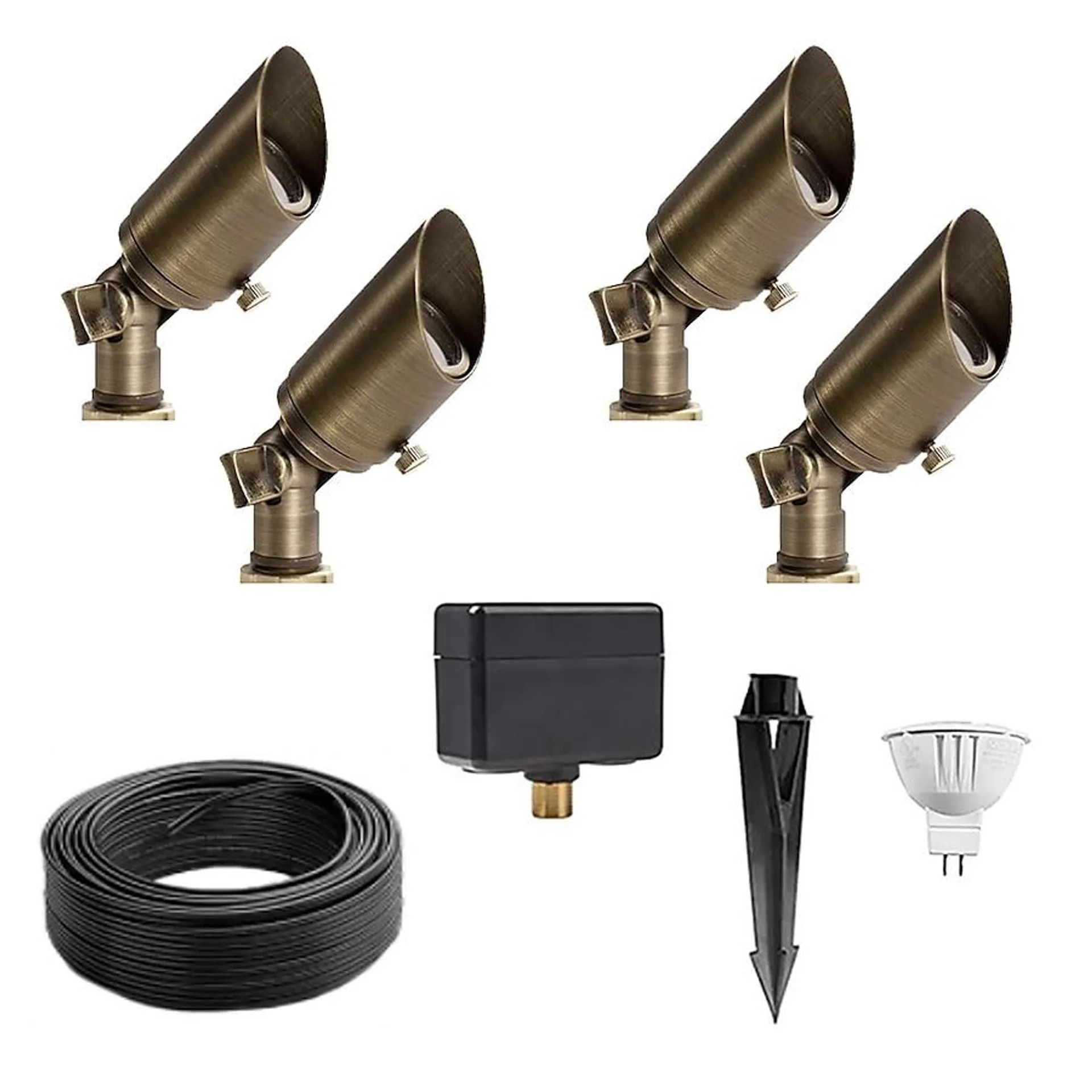 VOLT Outdoor Lighting 16-Watt Bronze Low Voltage Hardwired LED Spot Light Kit