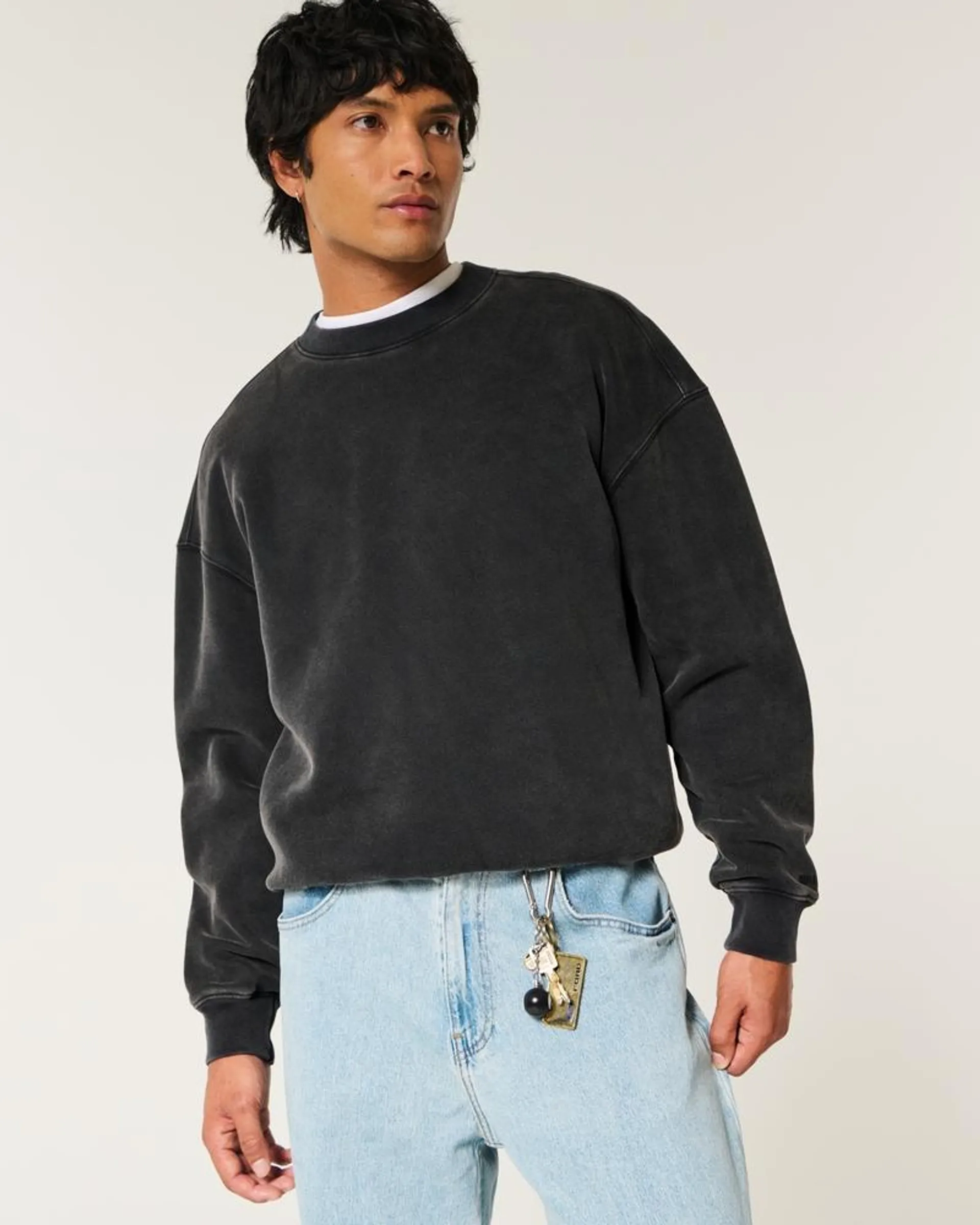 Boxy Washed Crew Sweatshirt