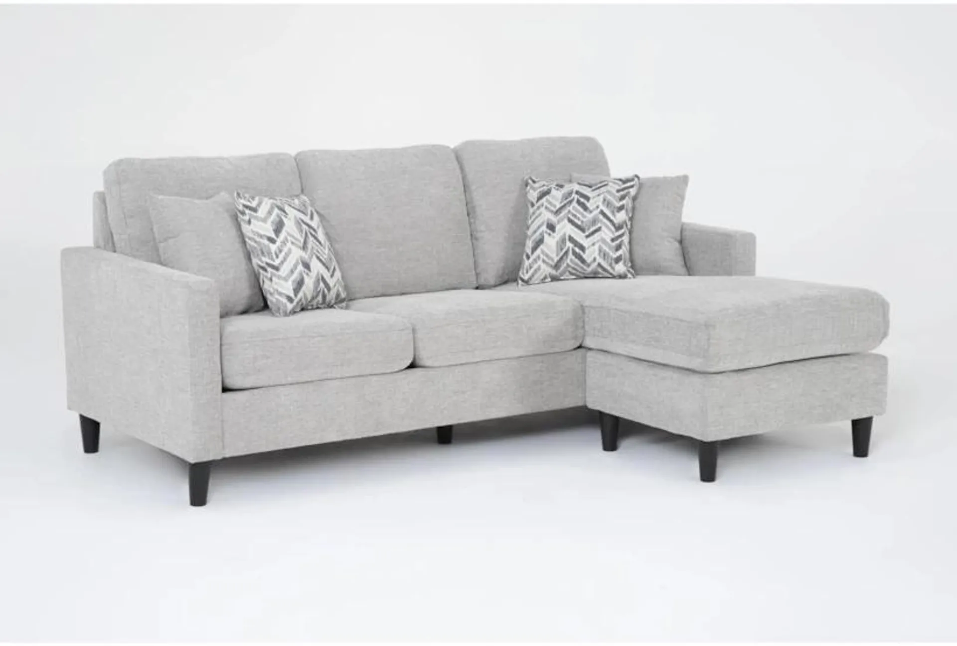 Stark Light Grey Fabric Sofa with Reversible Chaise