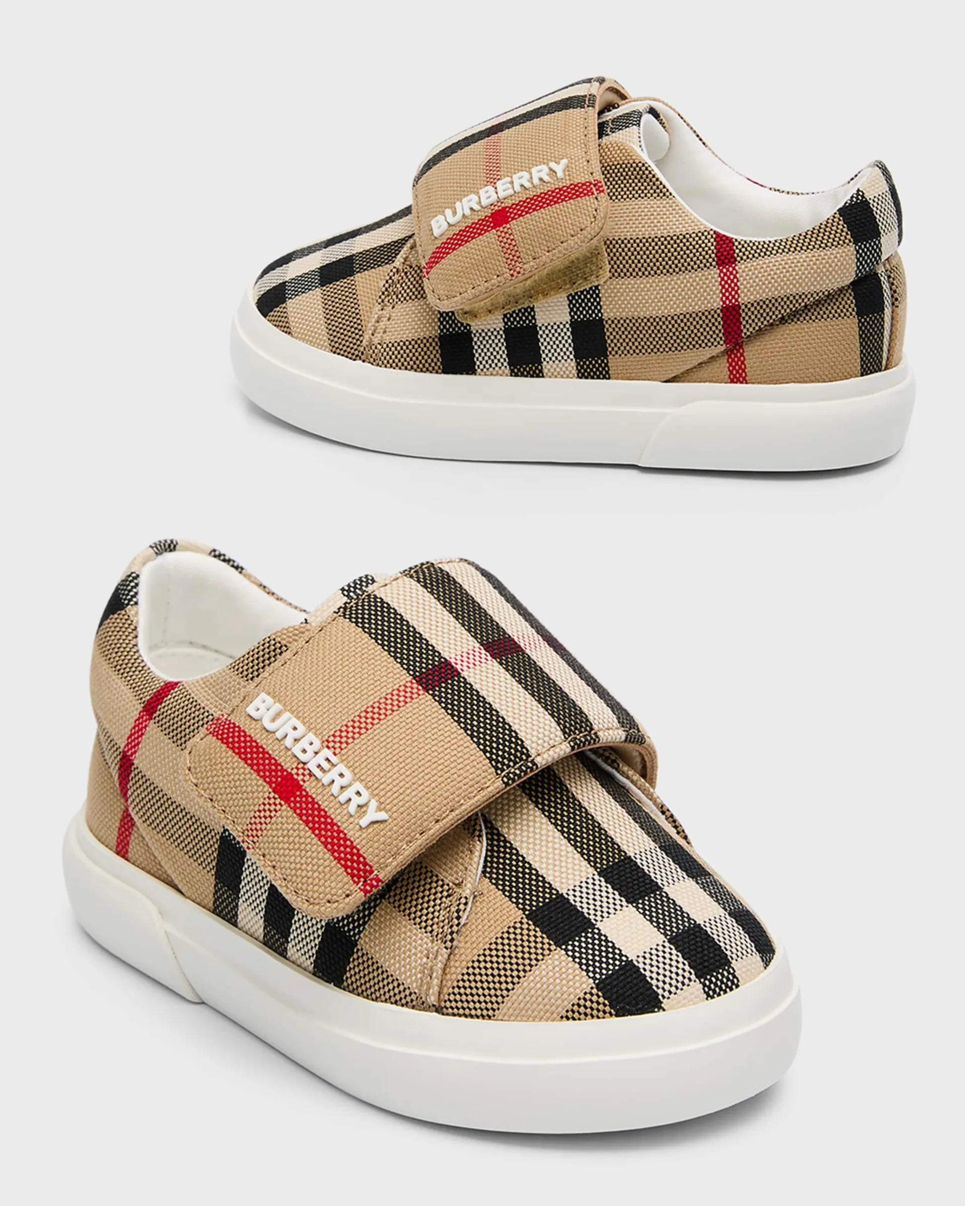 Kid's James Check-Print Sneakers, Baby