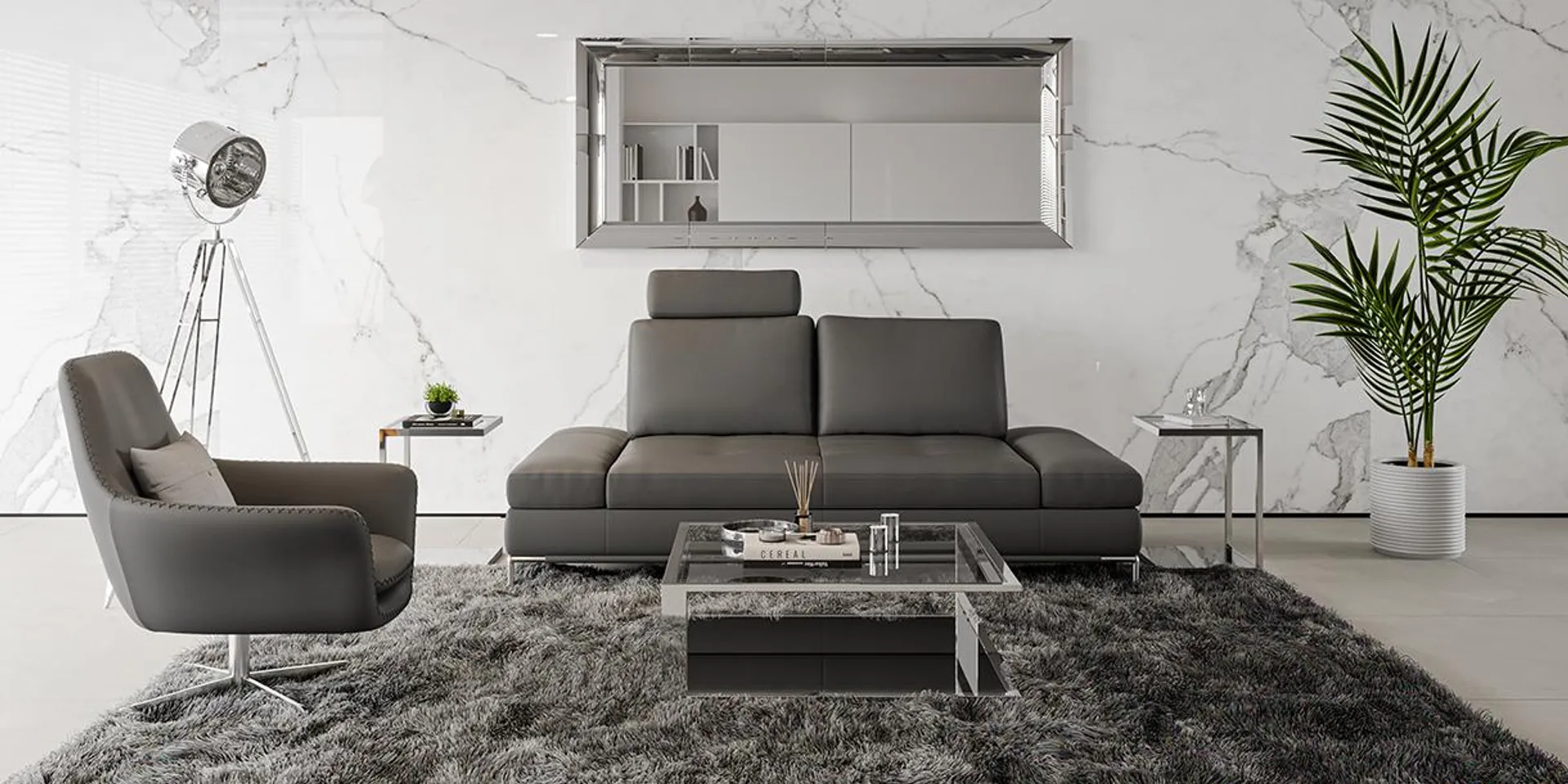 Livio 2 Seater Sofa Gray