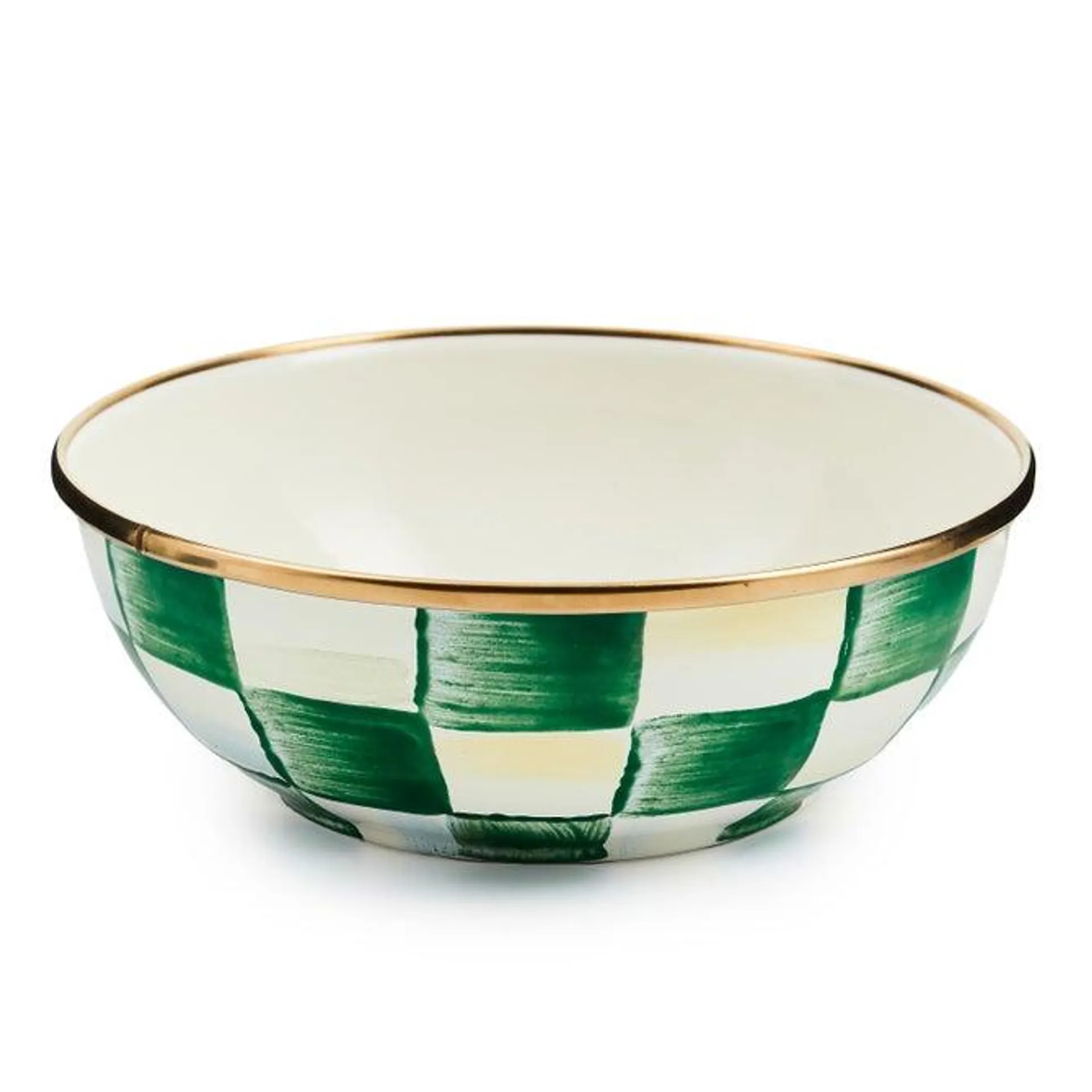 Emerald Check Enamel Everyday Bowl
