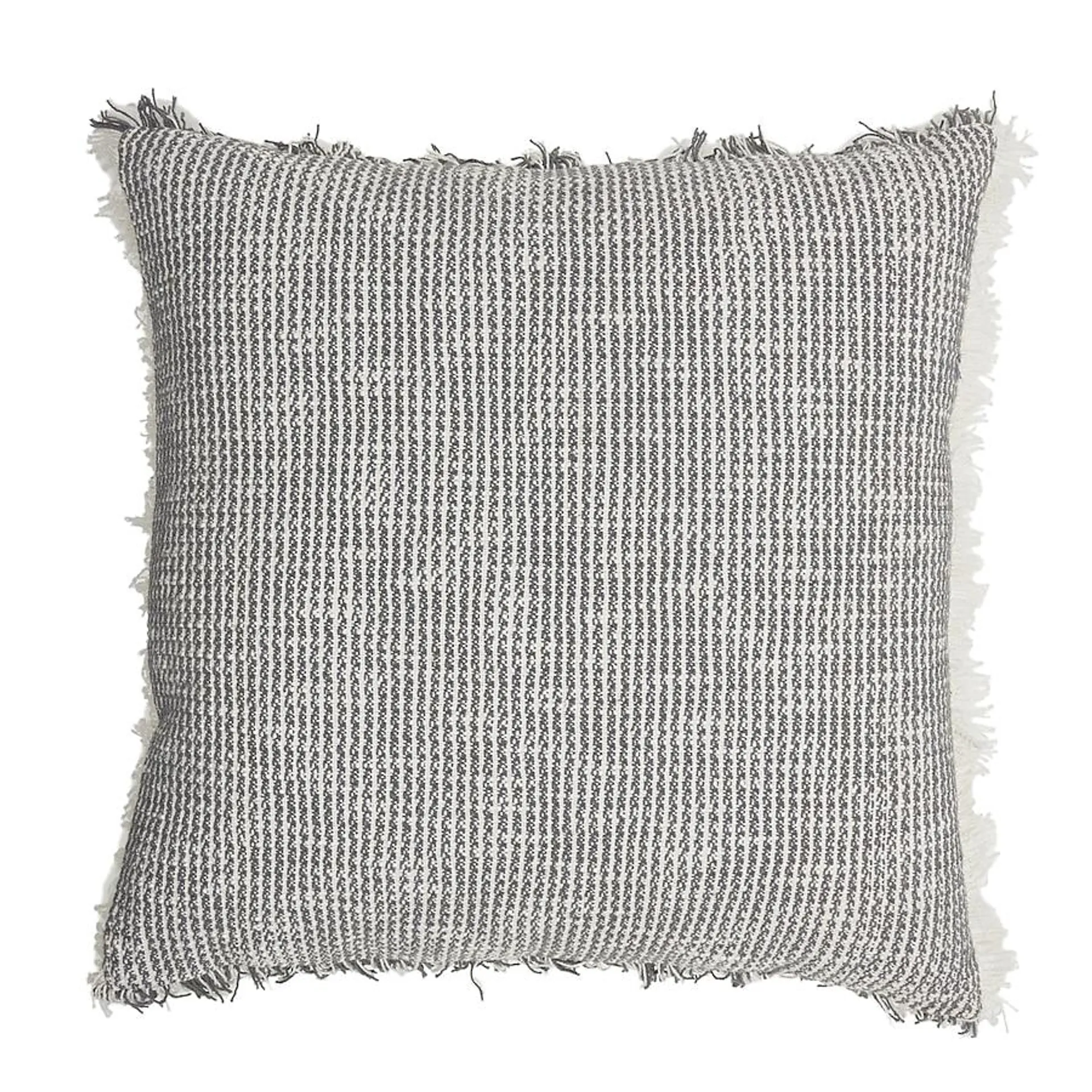 Origin 21 Fringe pillow grey 22-in x 22-in Gray Square Indoor Decorative Pillow