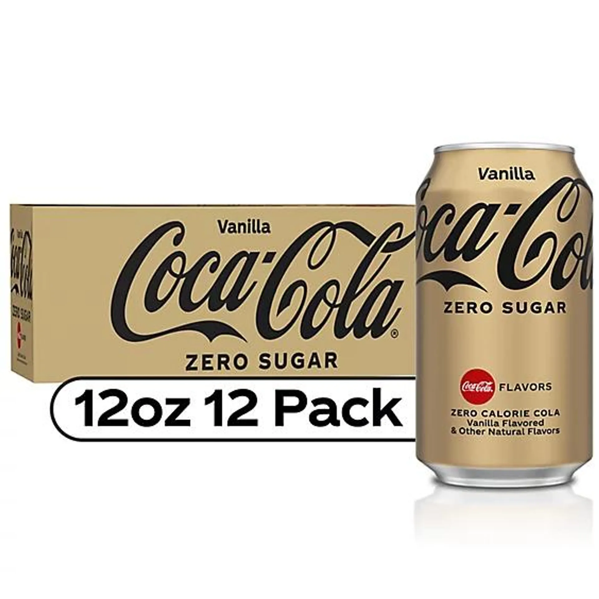 Coca-Cola Soda Pop Vanilla Zero Sugar - 12-12 Fl. Oz.