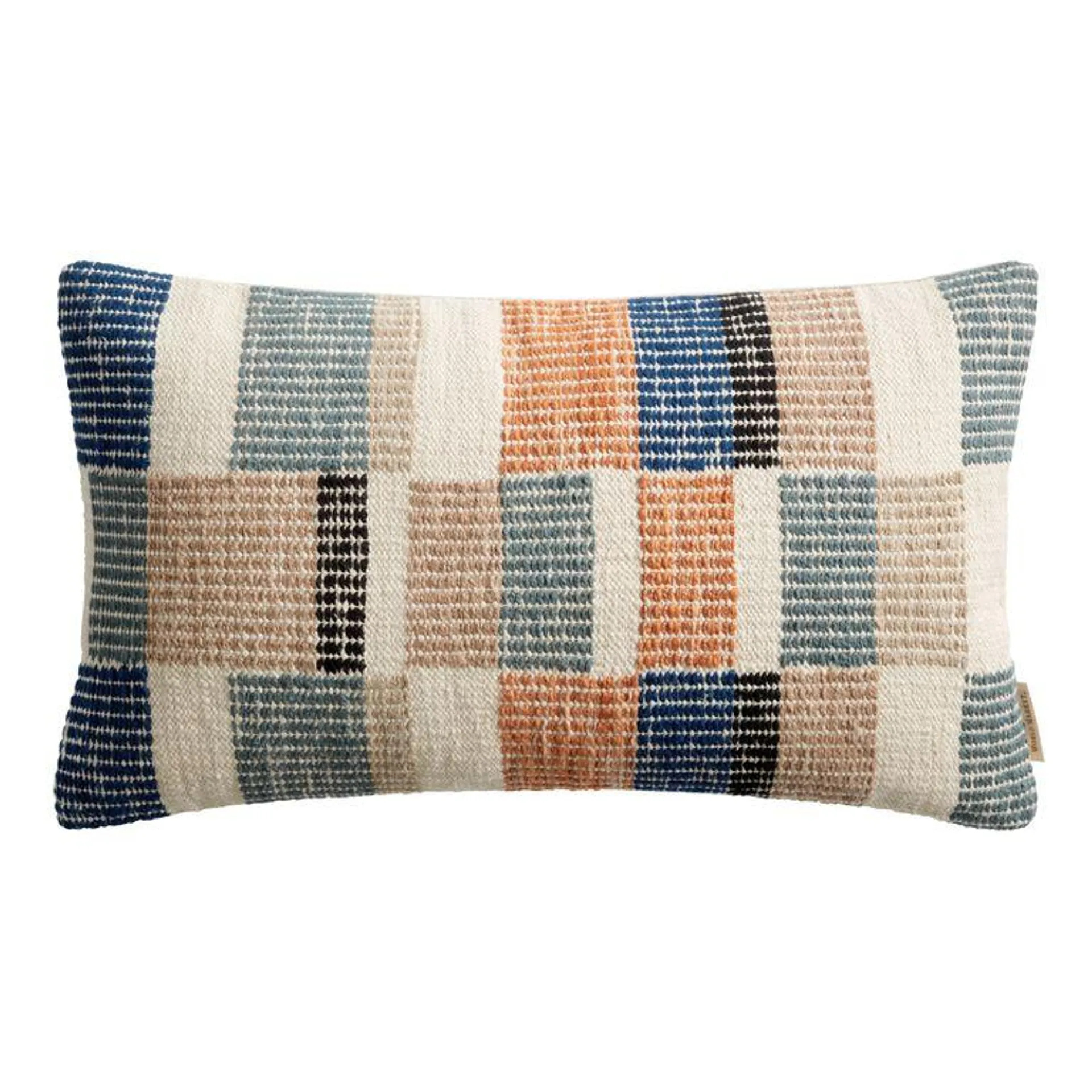 Multicolor Abstract Checkered Lumbar Pillow