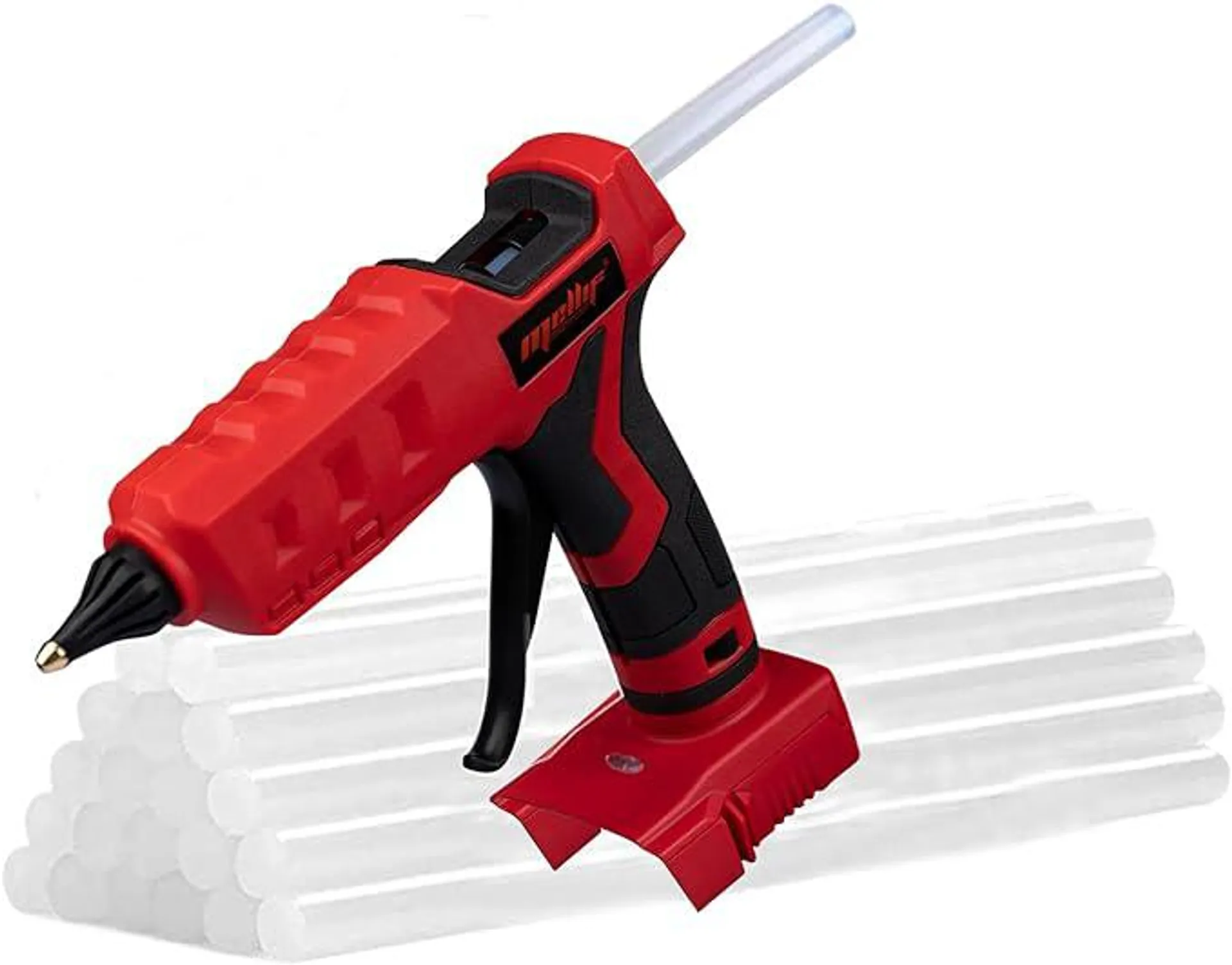 Mellif Cordless Hot Glue Gun for Milwaukee 18V Battery, Handheld Electric Power Glue Gun Full Size for Arts & Crafts & DIY with 20 0.43" Glue Sticks (Battery Not Included)