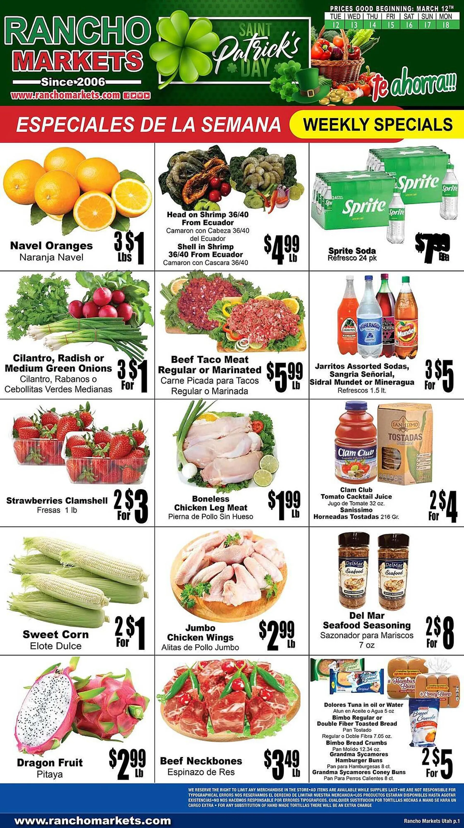 Weekly ad Rancho Markets Weekly Ad from March 12 to March 18 2024 - Page 