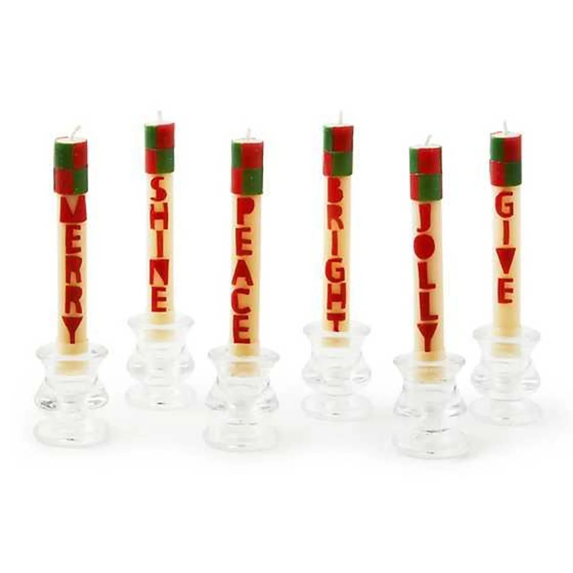 Merry & Bright Mini Dinner Candles, Set of 6