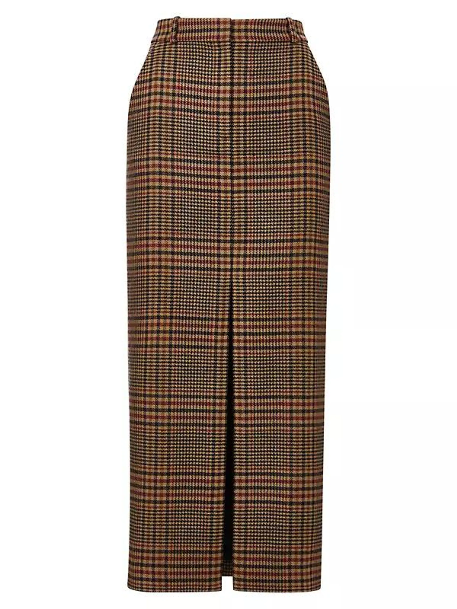 Maxine Plaid Wool Maxi Skirt