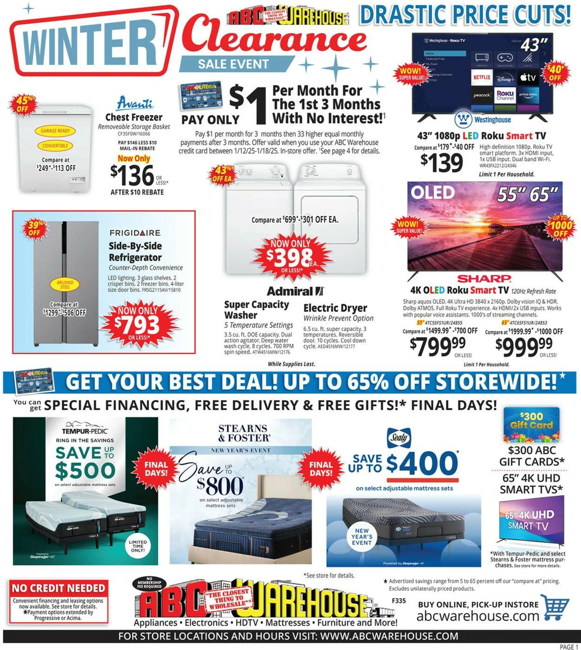 ABC Warehouse Current weekly ad - 1