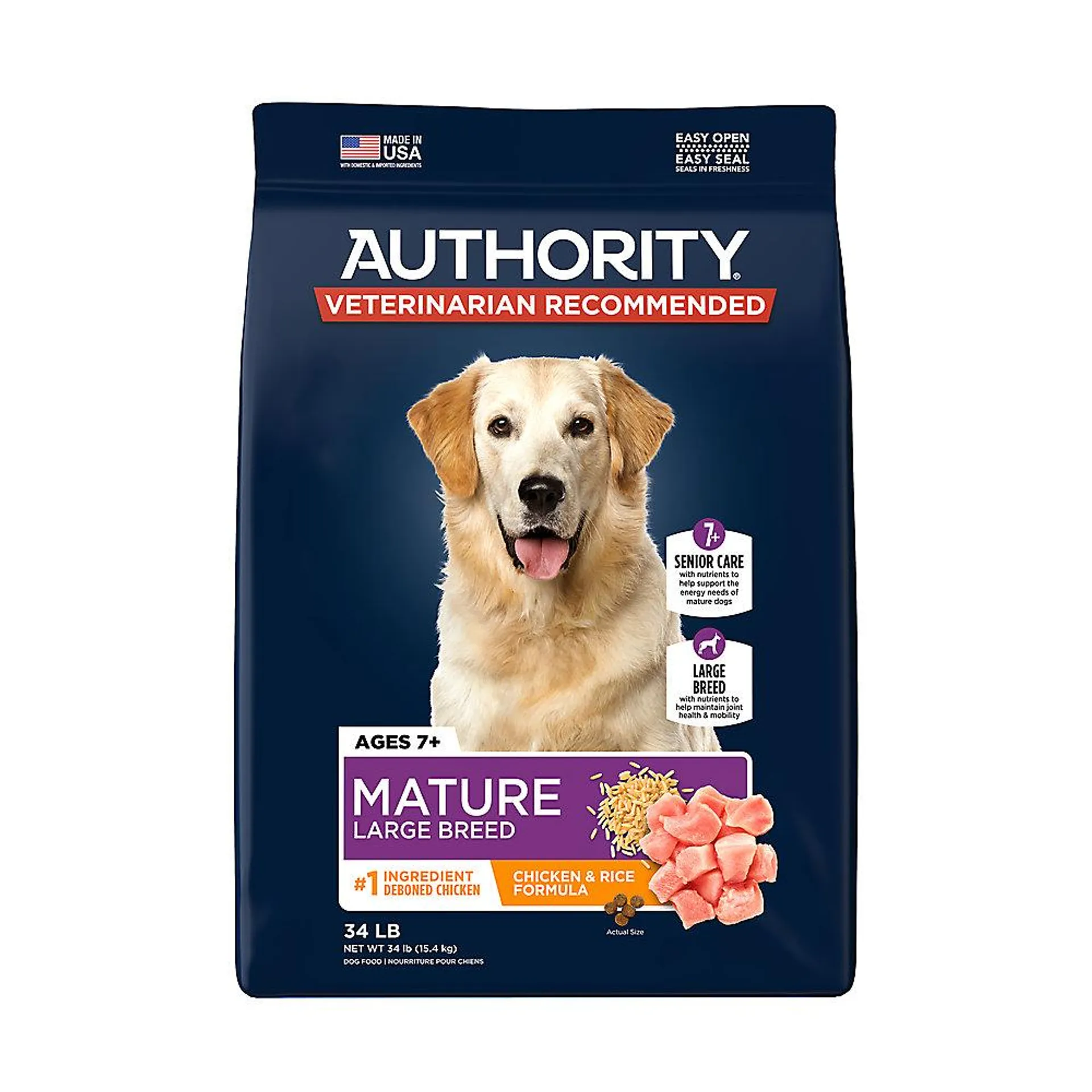 Authority® Everyday Health Large Breed Senior 7+ Dry Dog Food - Chicken & Rice