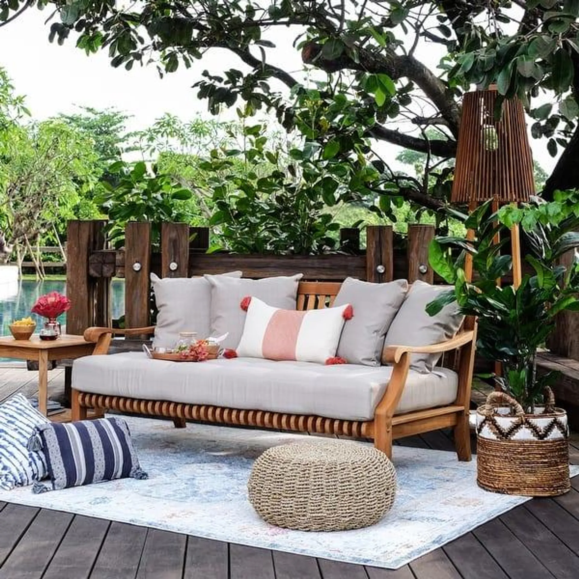 Cambridge Casual Chara Teak Outdoor Daybed with Cushion