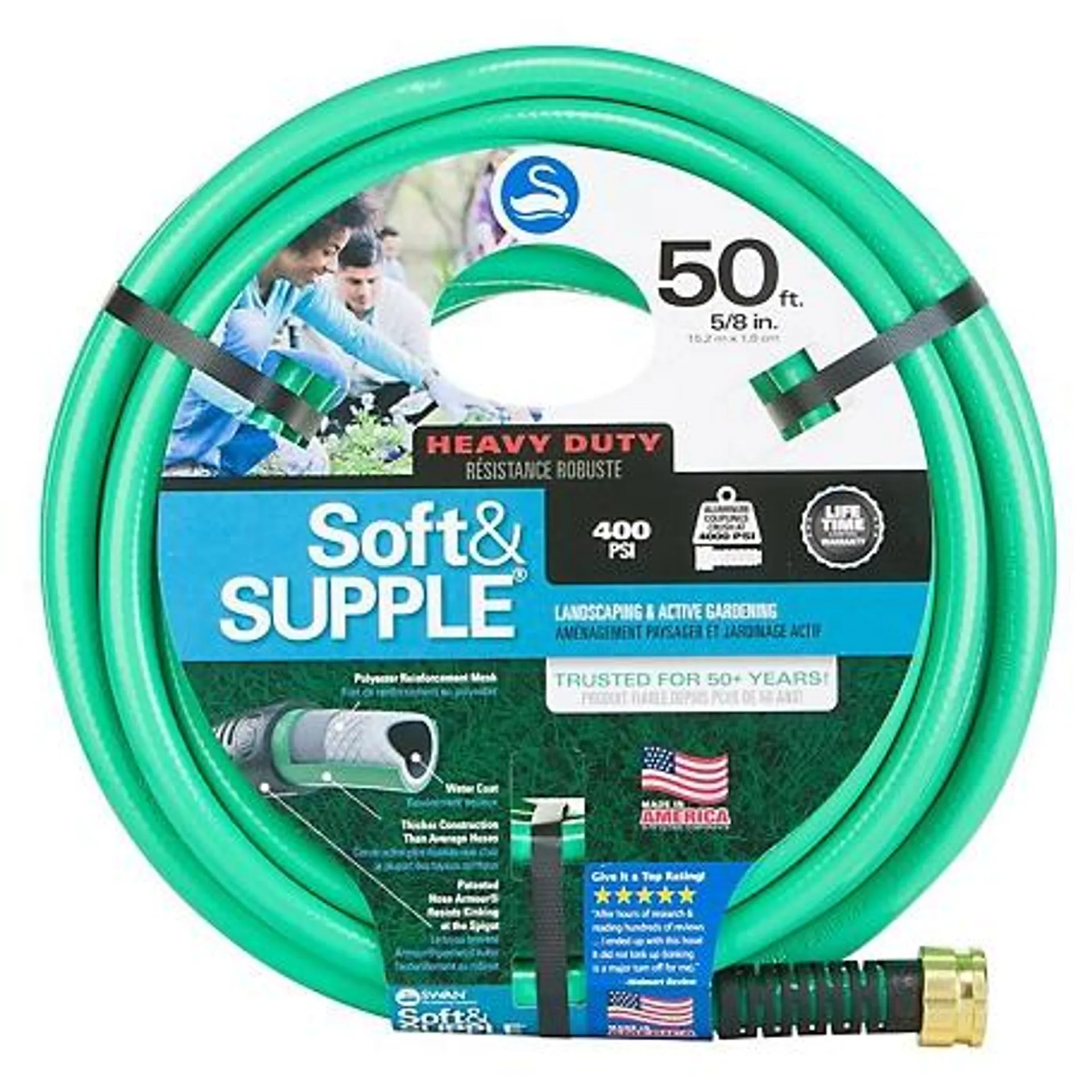 Swan 5/8 in. x 100 ft. Soft&SUPPLE Heavy-Duty Garden Hose