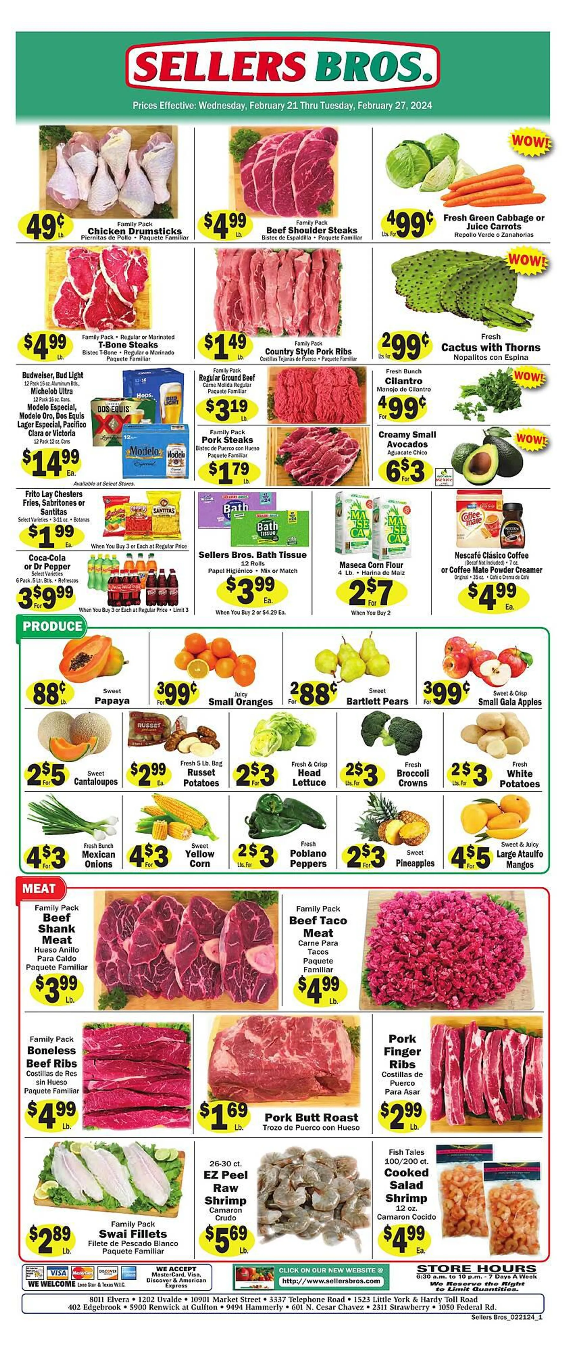 Weekly ad Sellers Bros Weekly Ad from February 21 to February 27 2024 - Page 