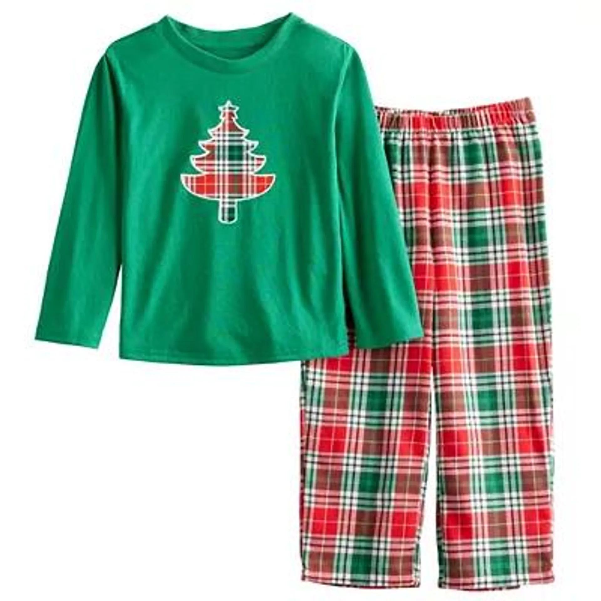 Boys 8-20 Jammies For Your Families® Merry & Bright Tree Top & Bottom Pajama Set in Regular & Husky