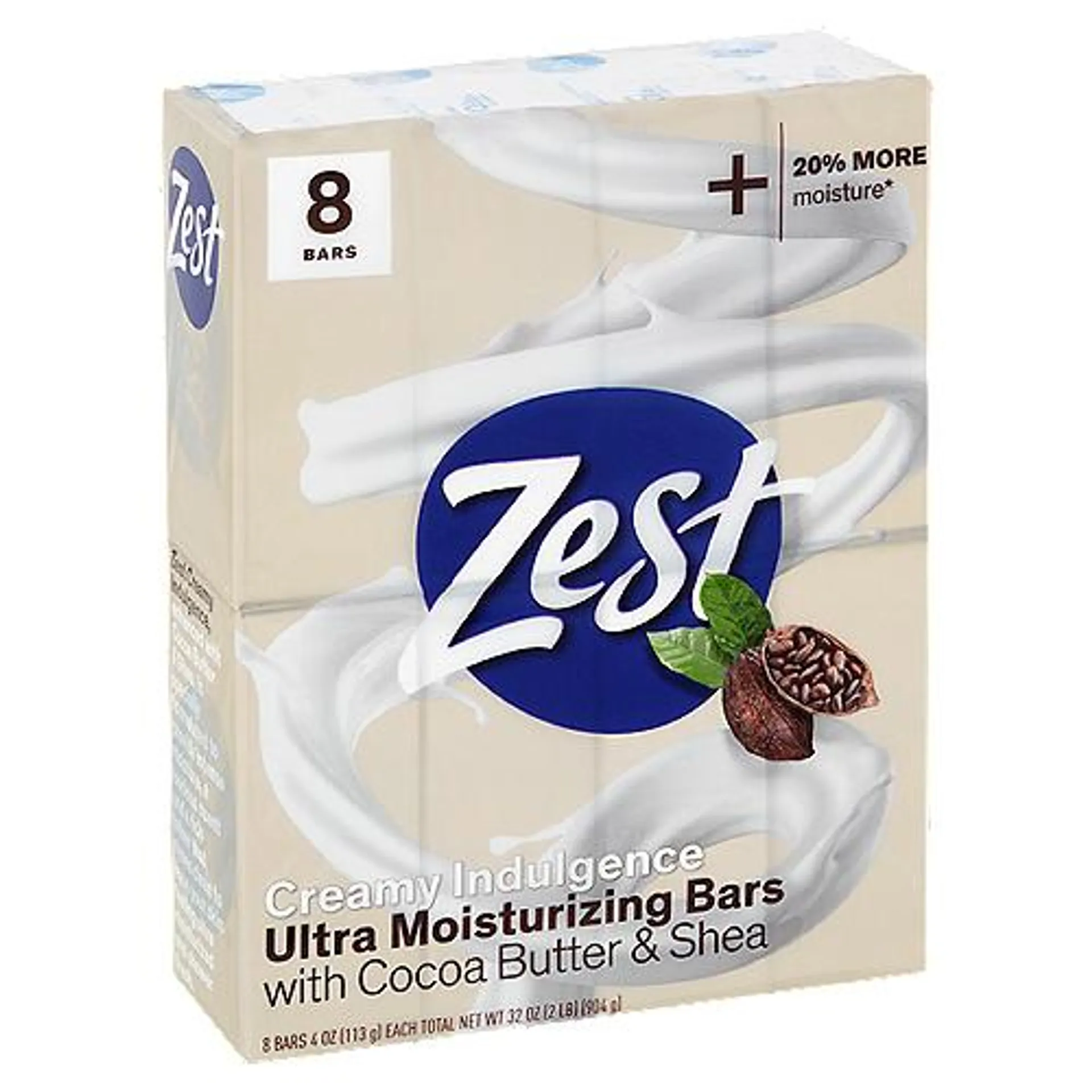 Zest Creamy Indulgence Ultra Moisturizing, Bars, 32 Ounce