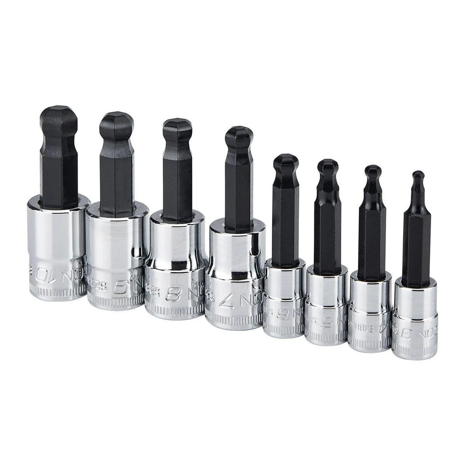 ICON 1/4 in. and 3/8 in. Drive Metric Professional Ball Hex Socket Set, 8 Piece