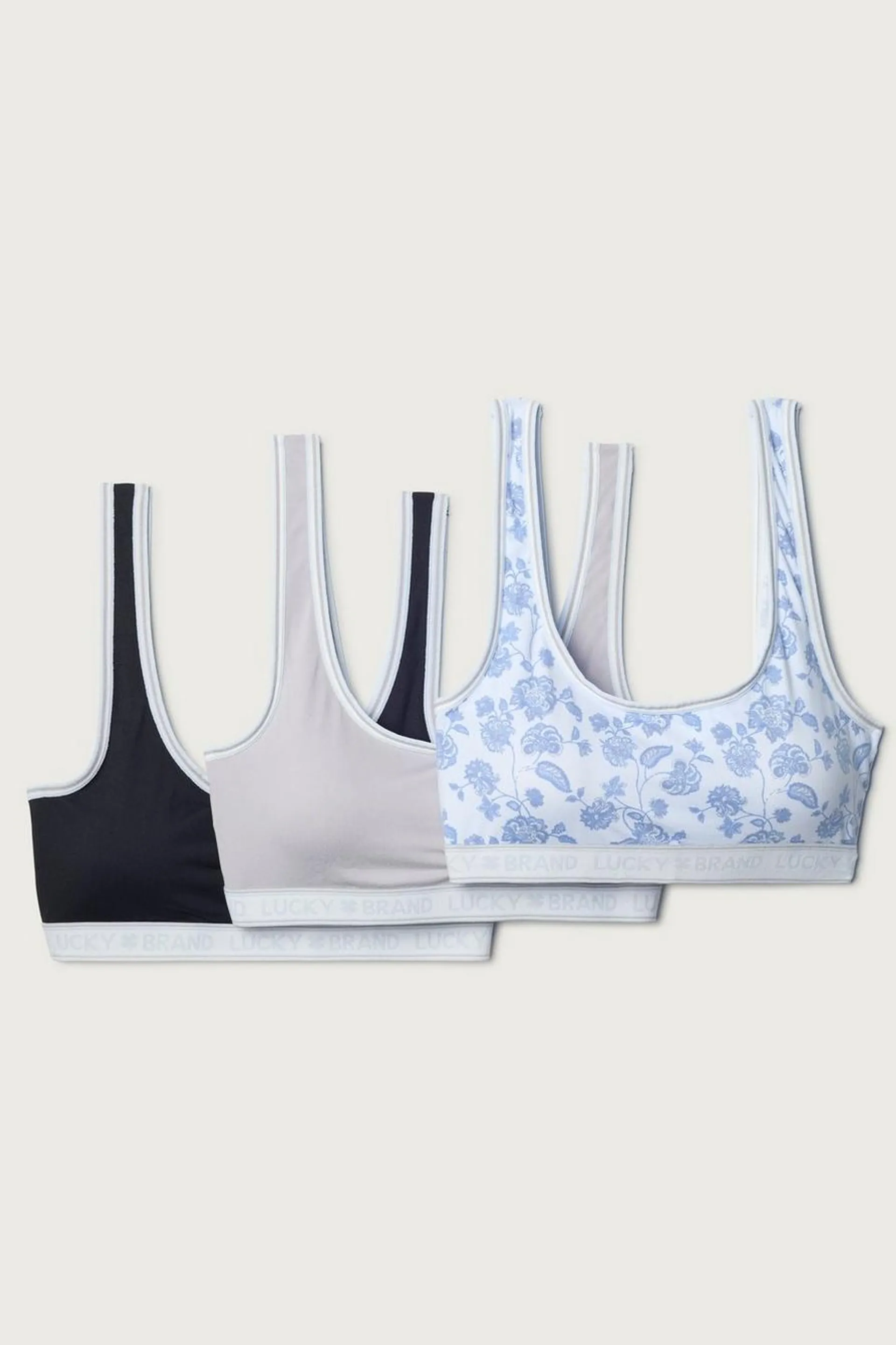 3 pk strappy comfort bra