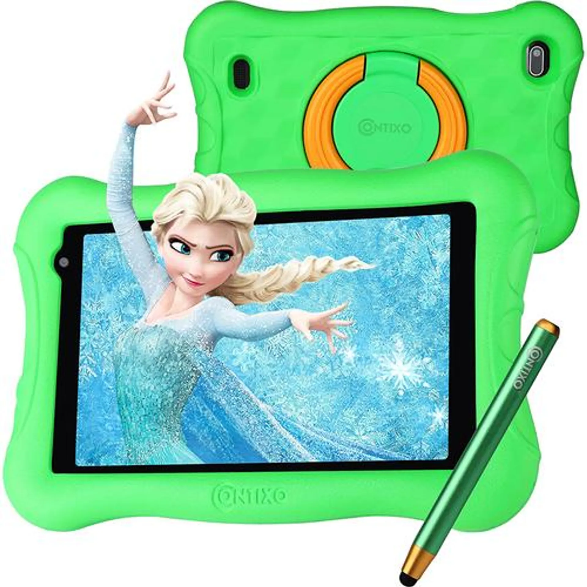 Contixo 7" Kids Tablet, IPS, 2GB/32GB, Dual Cameras with Digital Stylus Pen - Green