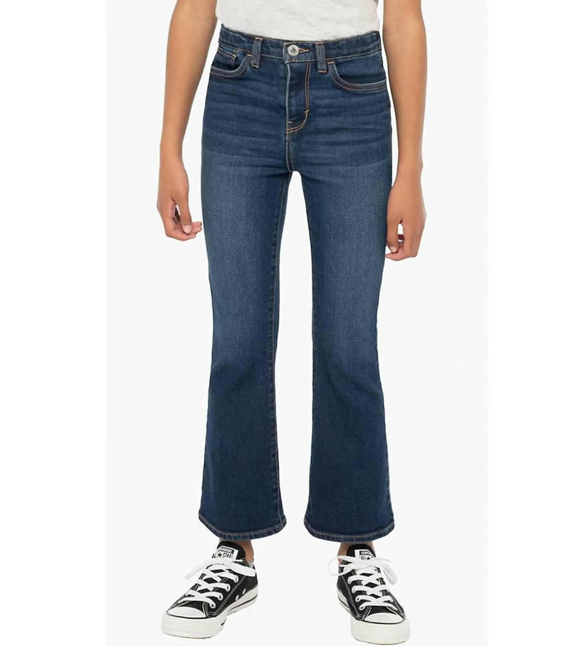 High Rise Cropped Flare Big Girls Jeans 7-16