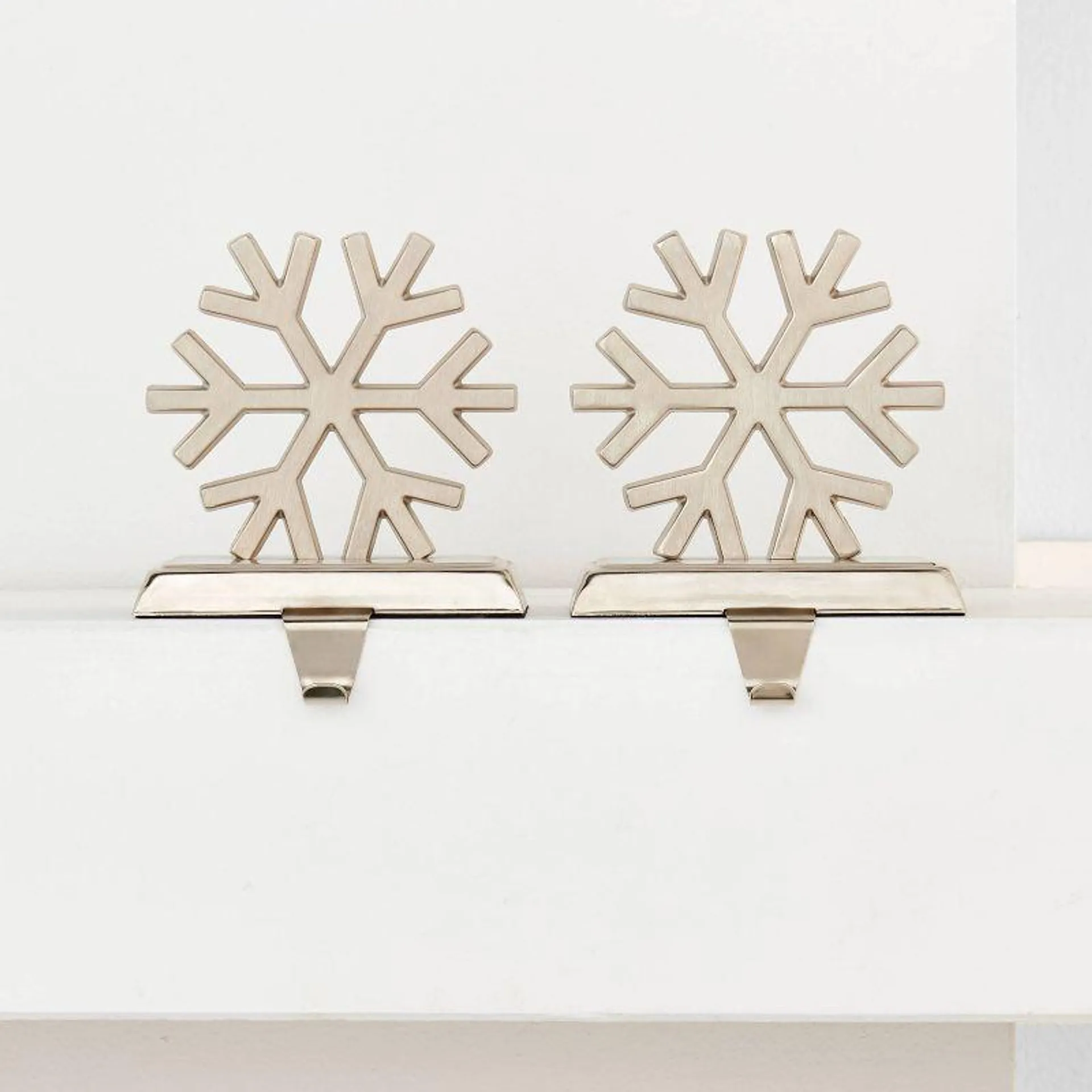 2pk Metal Snowflake Christmas Stocking Holder Silver - Wondershop™