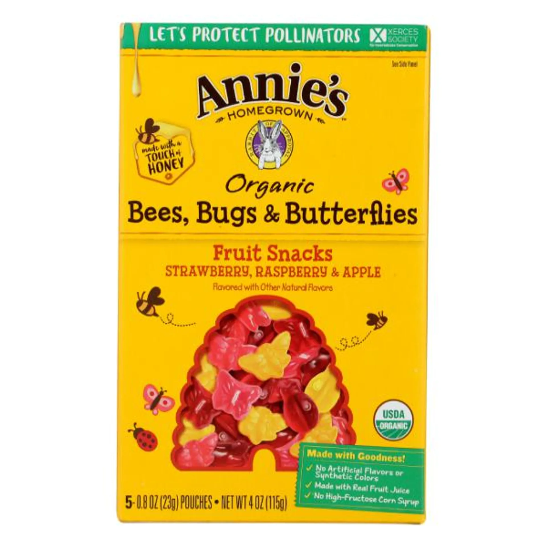 Annie's Organic Bees, Bugs & Butterflies Fruit Snacks - 4 Ounce
