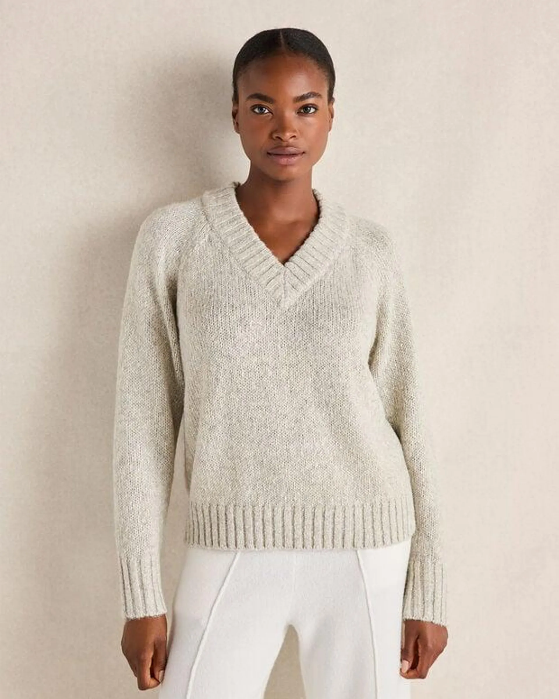 Shimmer V-Neck Sweater