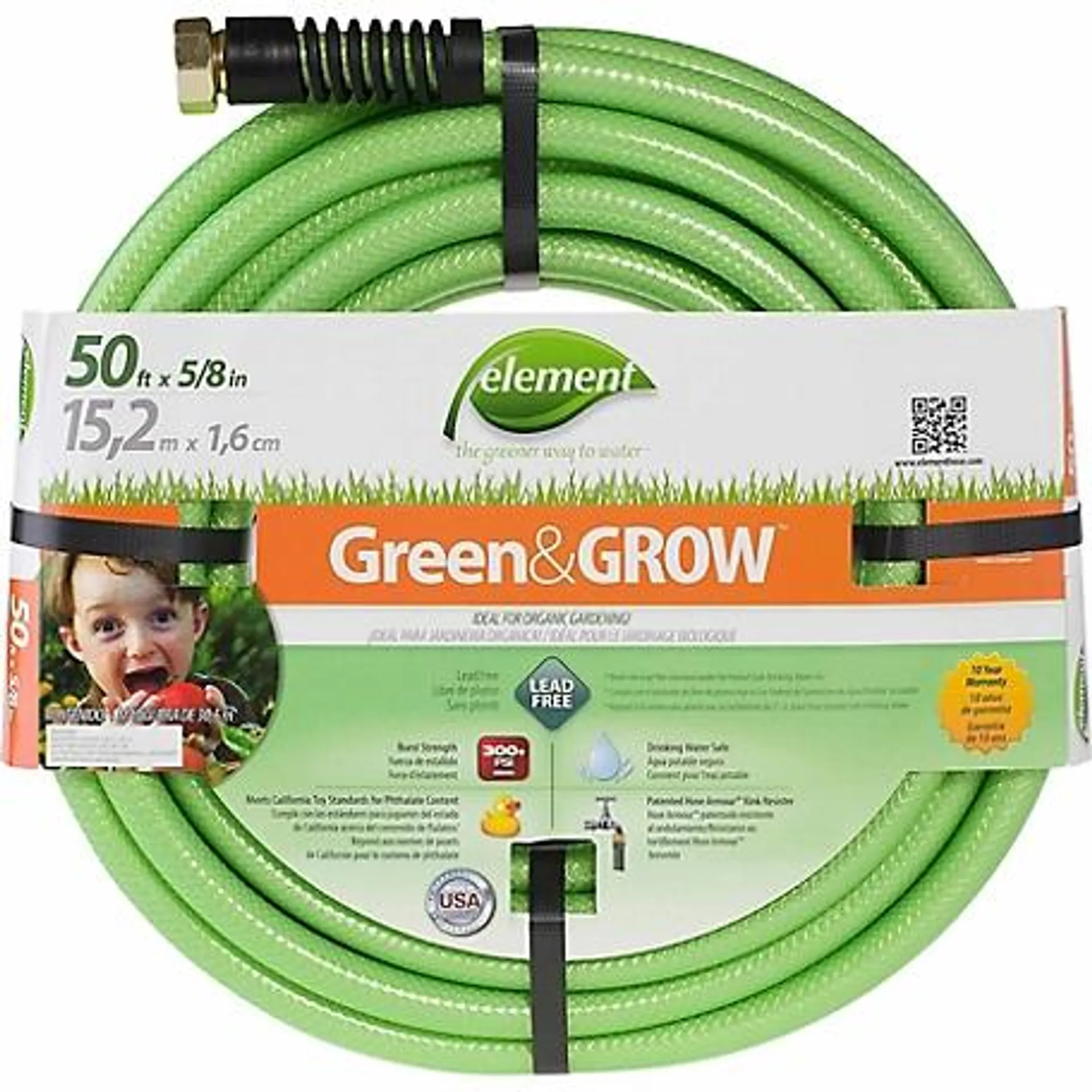 Element 5/8 in. x 50 ft. Green&GROW Medium-Duty Garden Hose