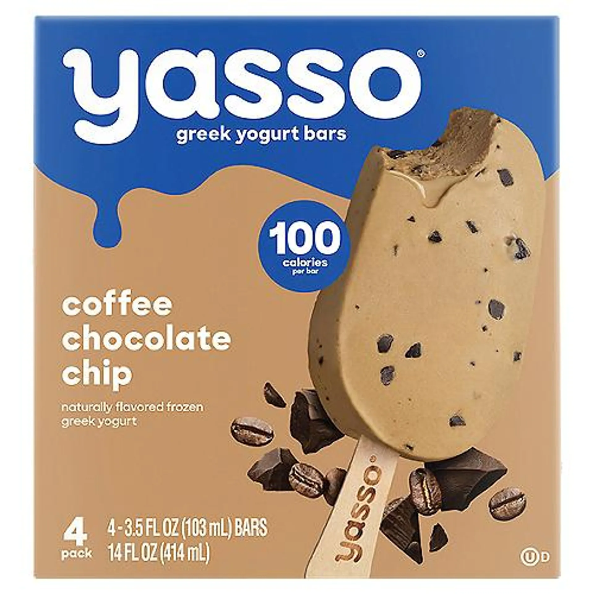 Yasso Coffee Chocolate Chip, Greek Yogurt Bars, 14 Fluid ounce