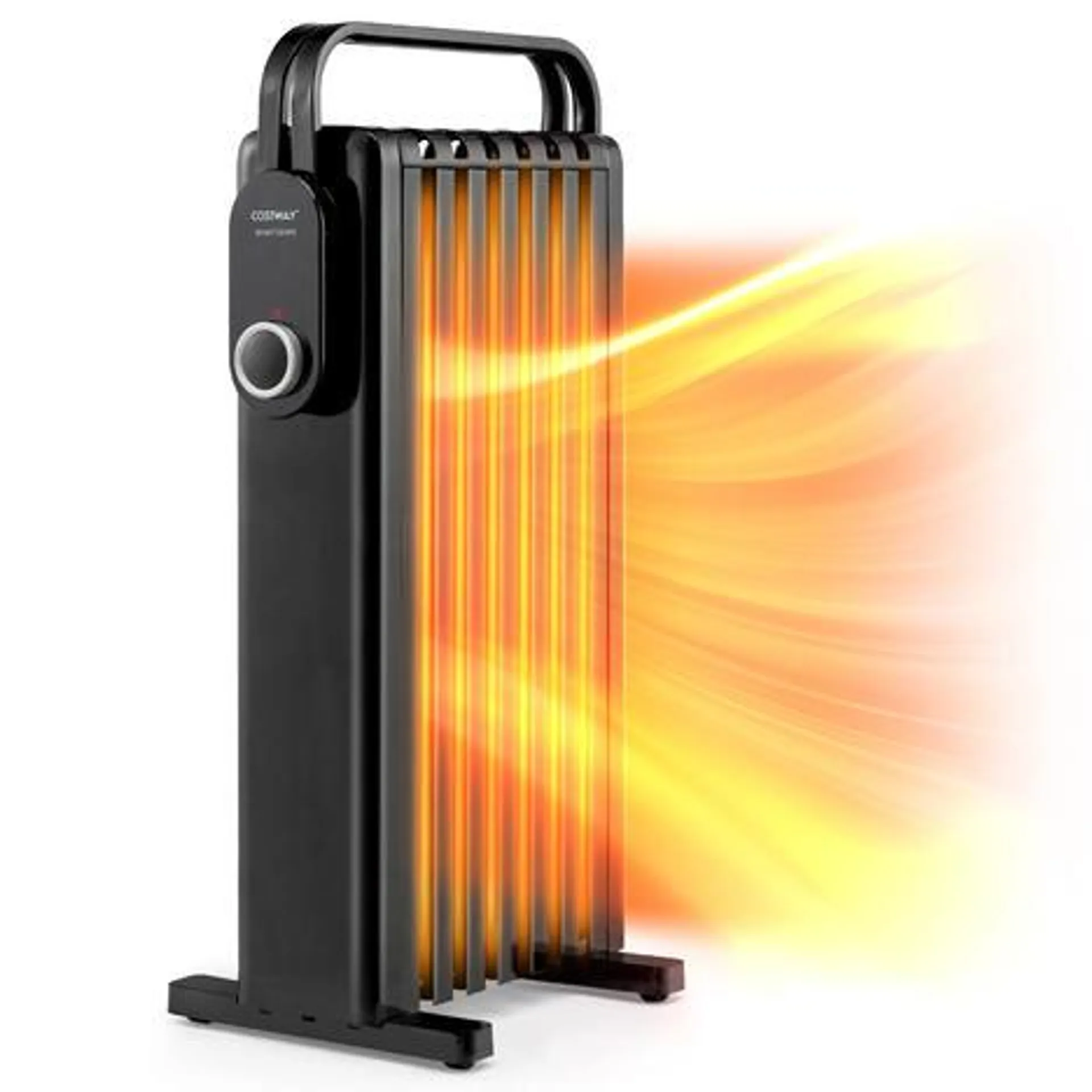 Costway 1500W Oil-Filled Radiator Space Heater Electric Portable Heater w/3 Heat Setting