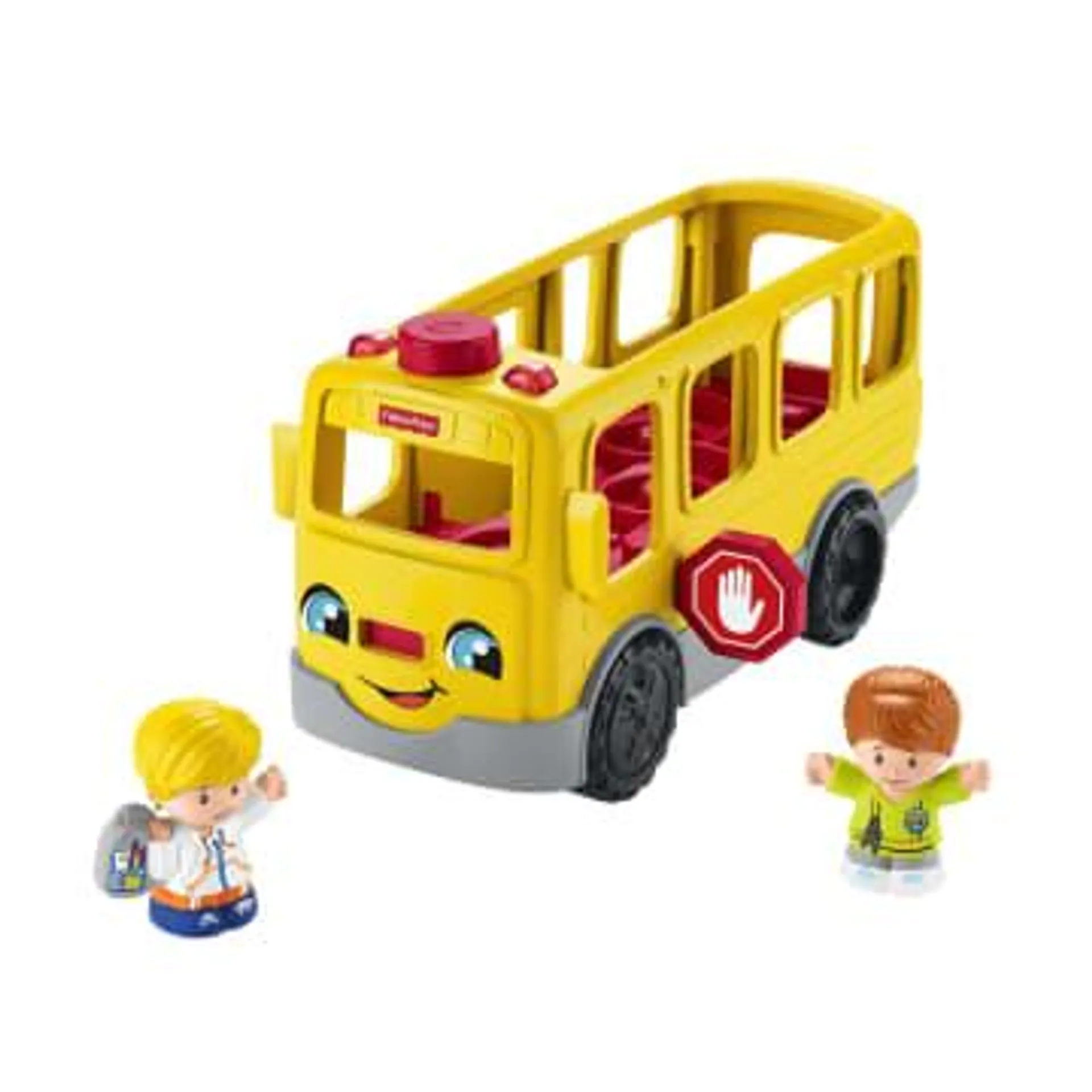 Fisher-Price Little People School Bus Toy With Lights And Sounds, 2 Figures, Toddler Toy