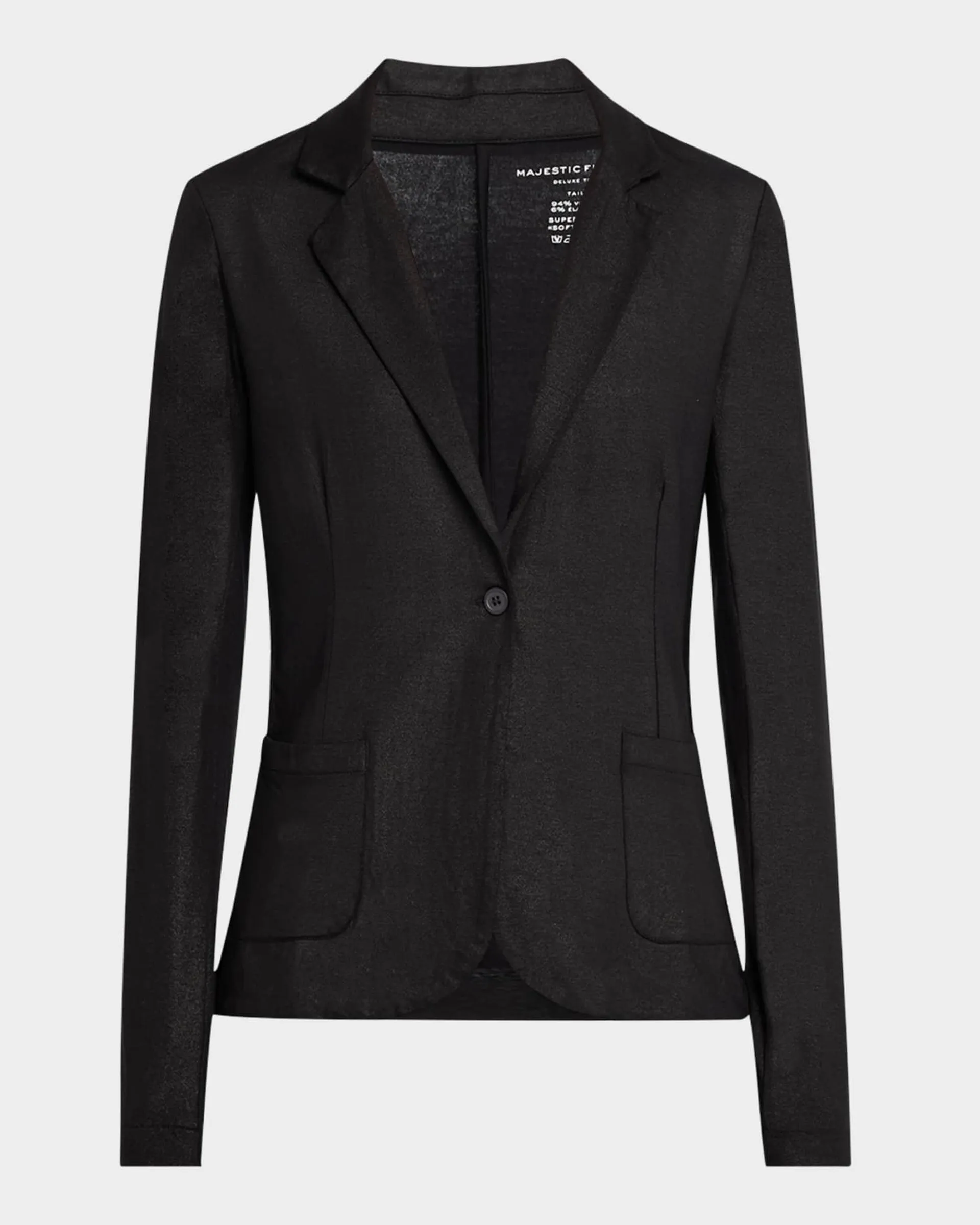 Soft Touch Metallic One-Button Blazer