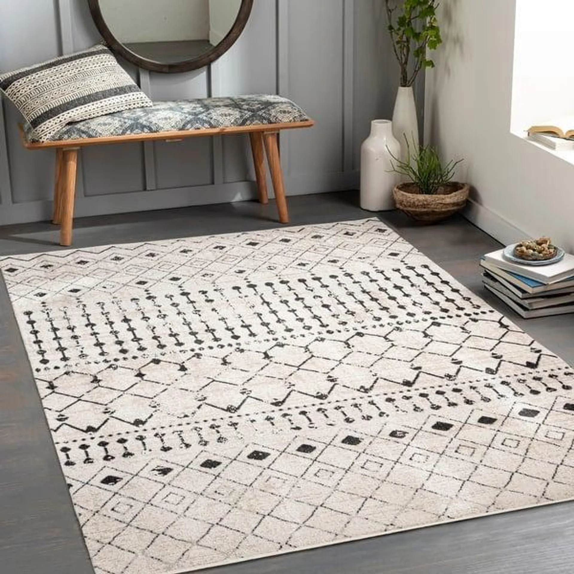 Livabliss Quince Bohemian Machine Washable Area Rug