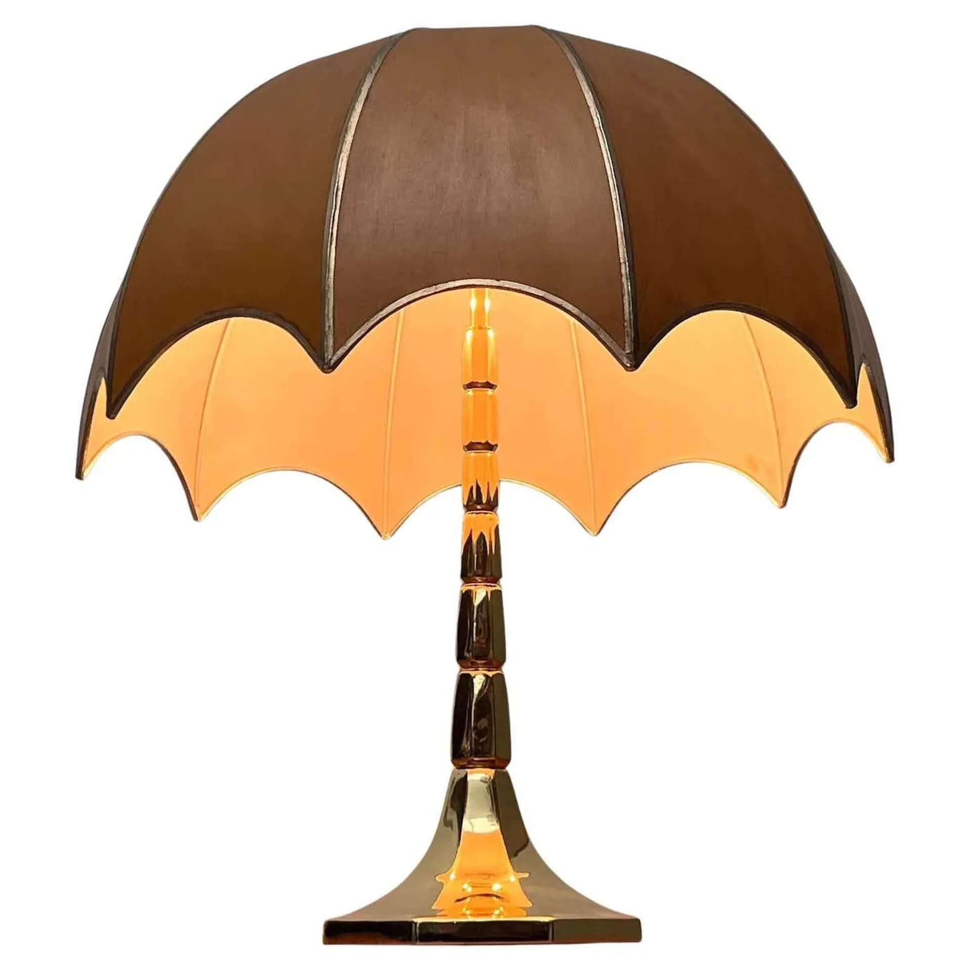Mid-Century Modern German Hollywood Regency Style Brass Table Lamp from Goldkant