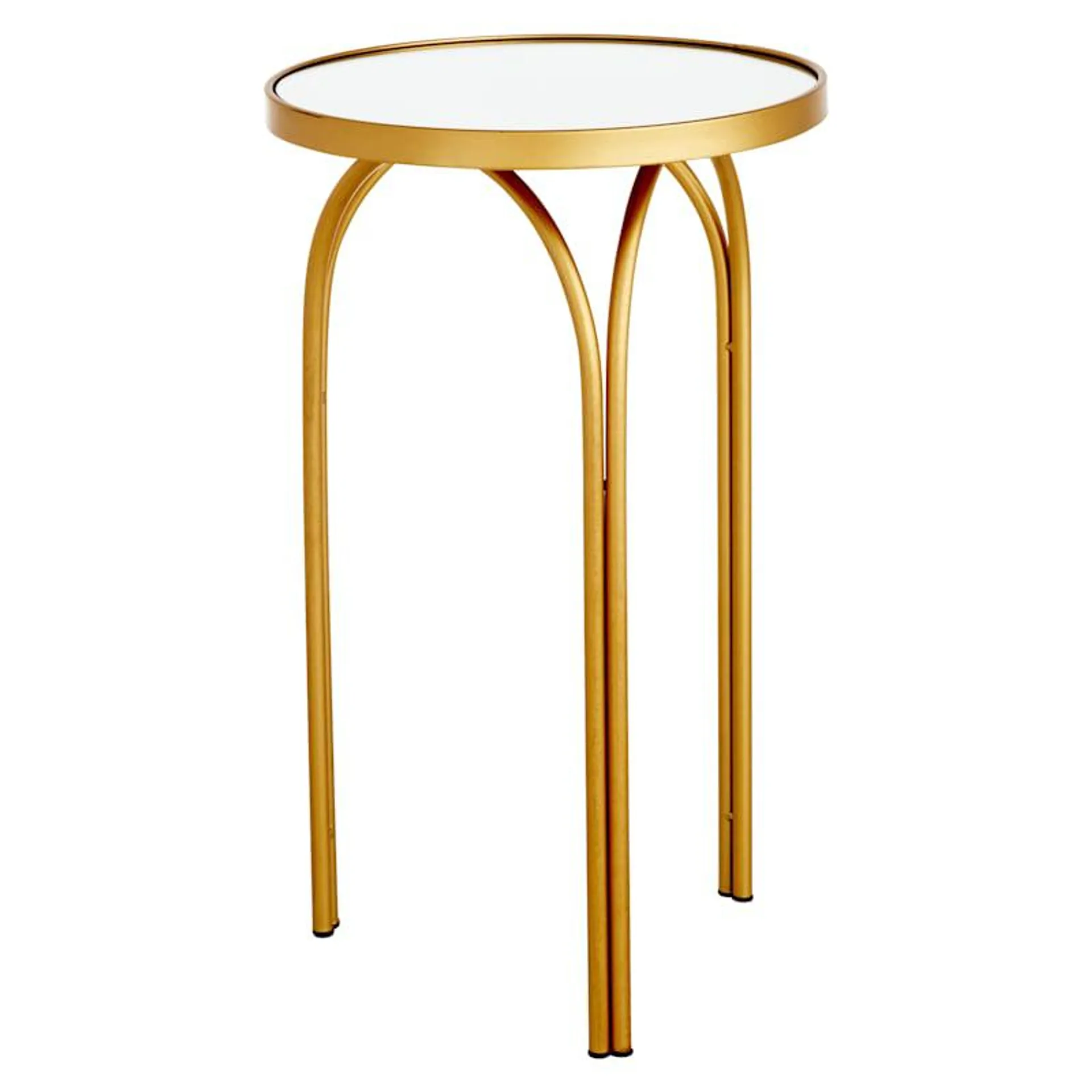 Colton Mirrored-Top Accent Table, Gold