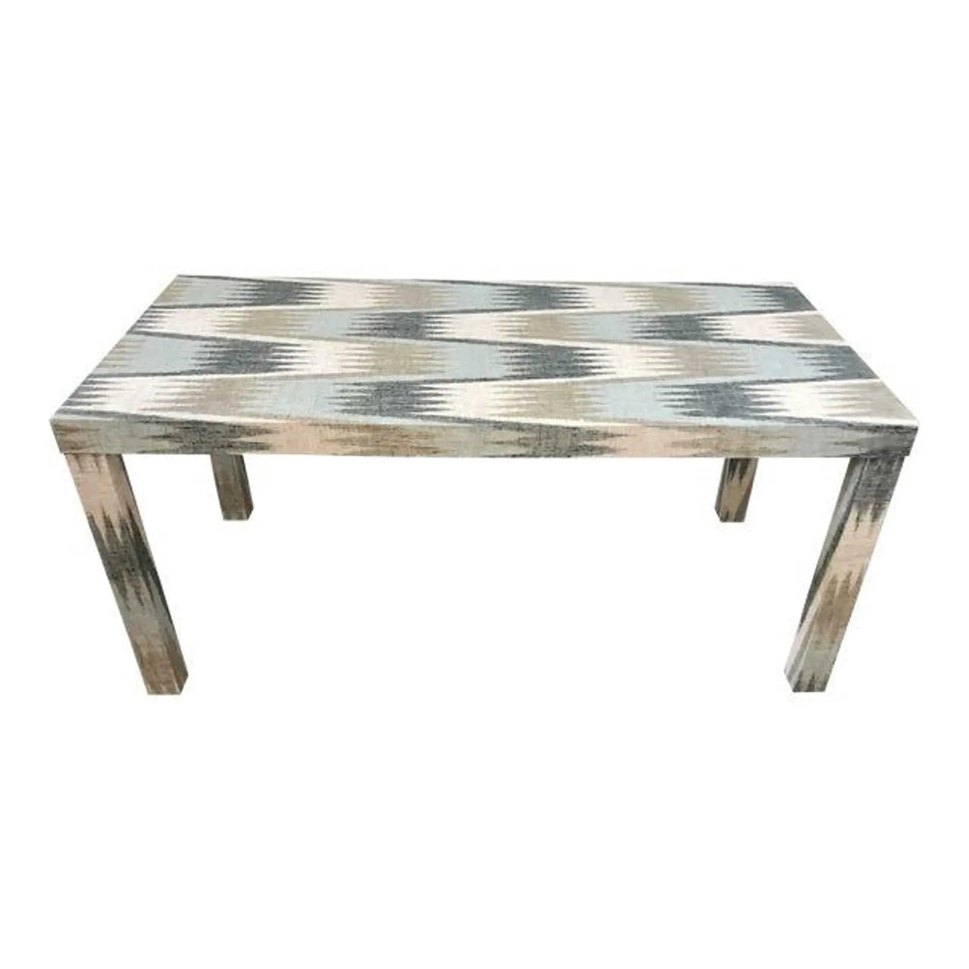 Thibaut Grasscloth Wrapped Modern Parson Style Coffee Table