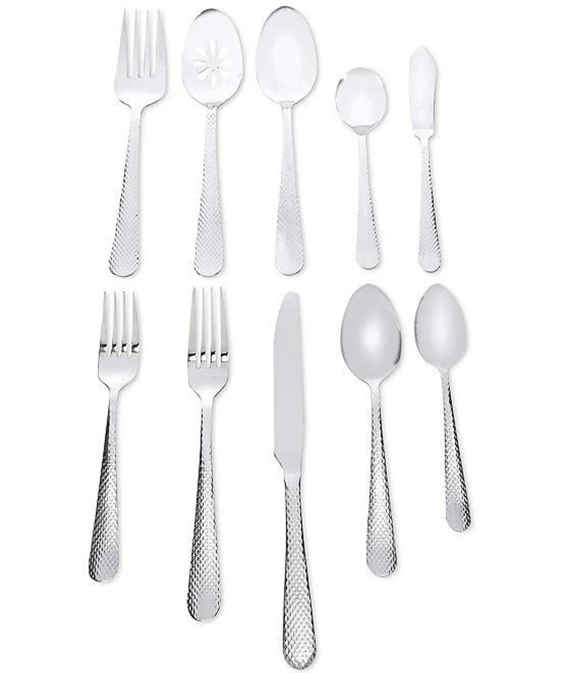 Hunter Hammered 65-Piece Stainless Steel Flatware Set