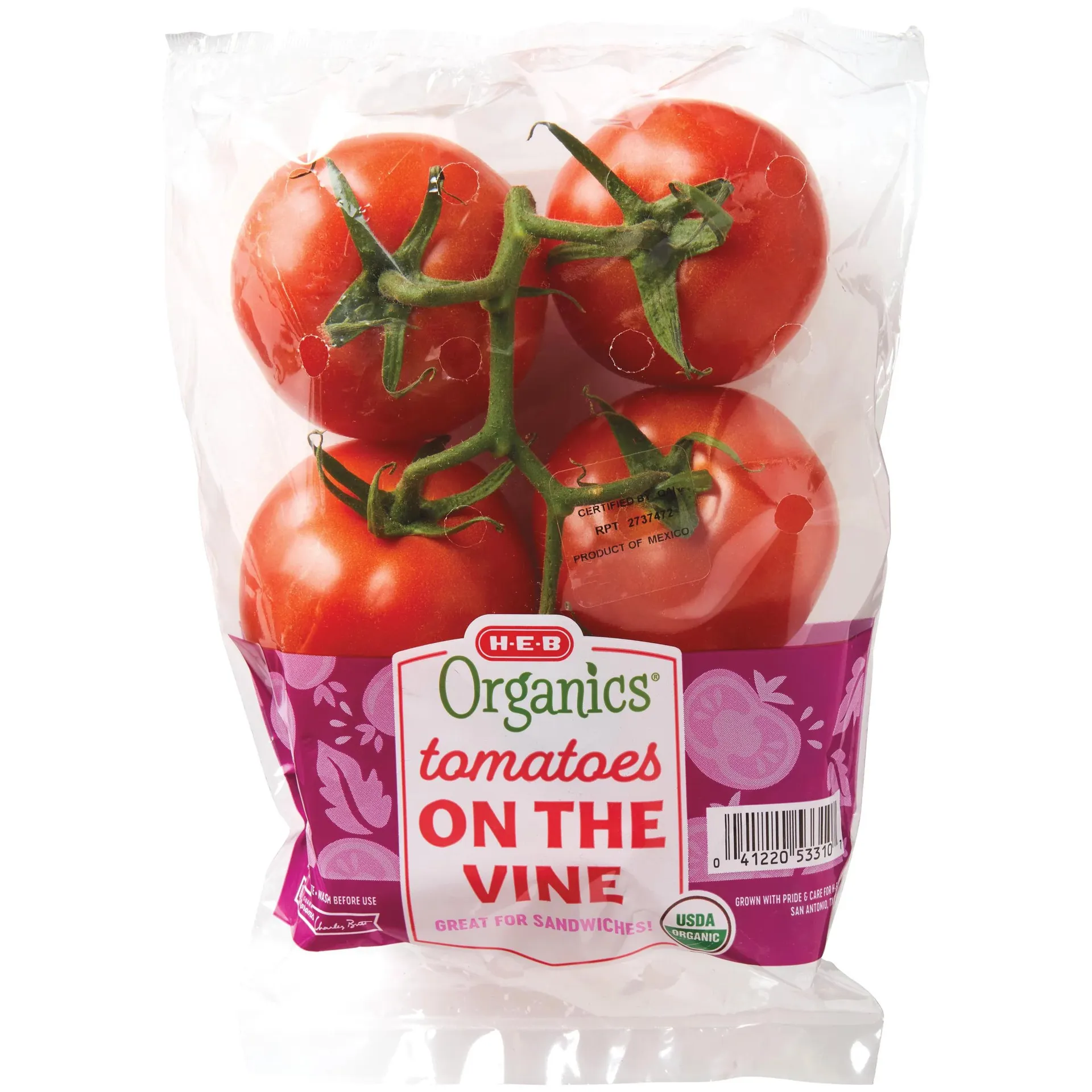 H‑E‑B Organics Fresh Tomatoes on the Vine