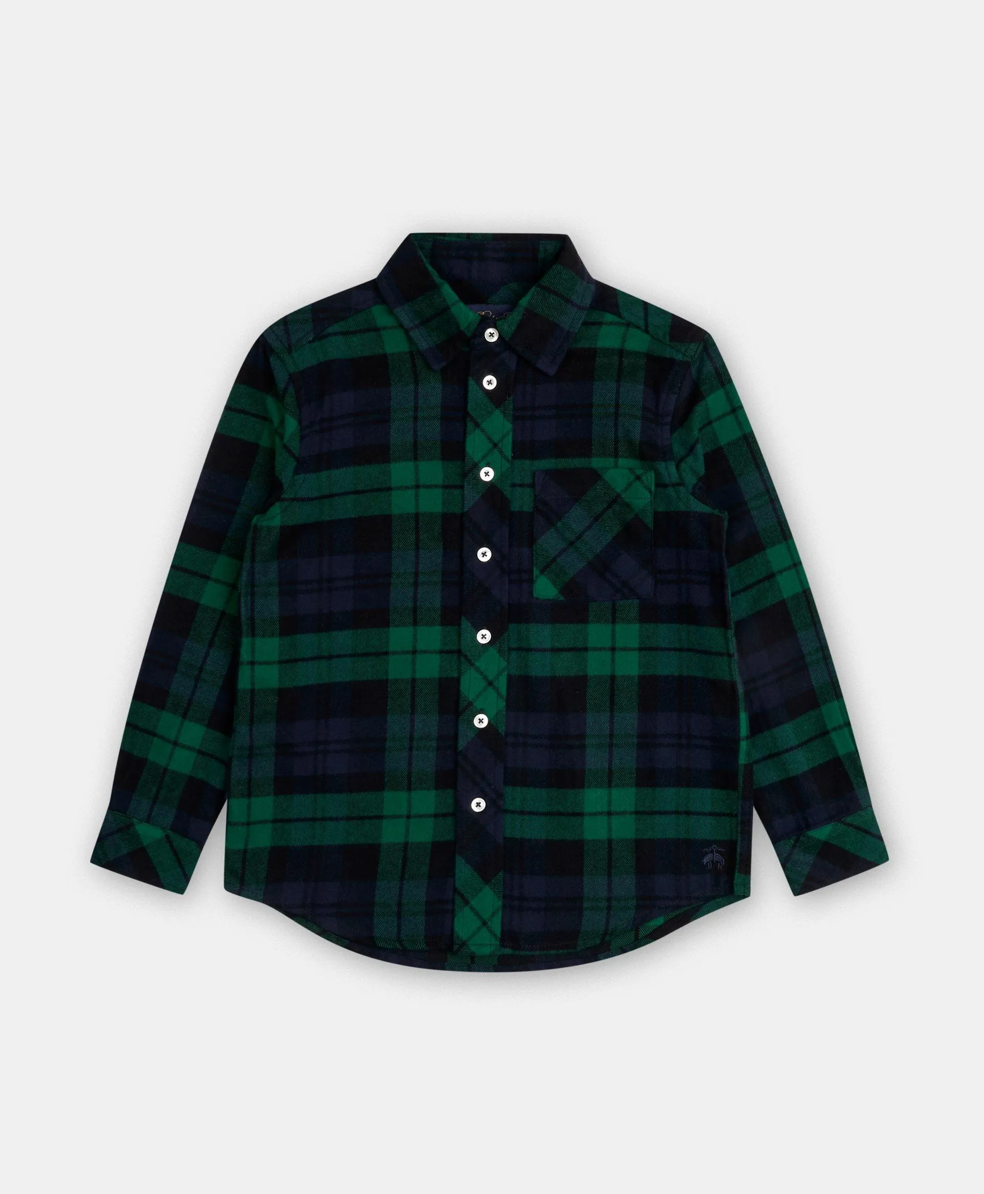 Boys Brushed Cotton Plaid Flannel Sport Shirt