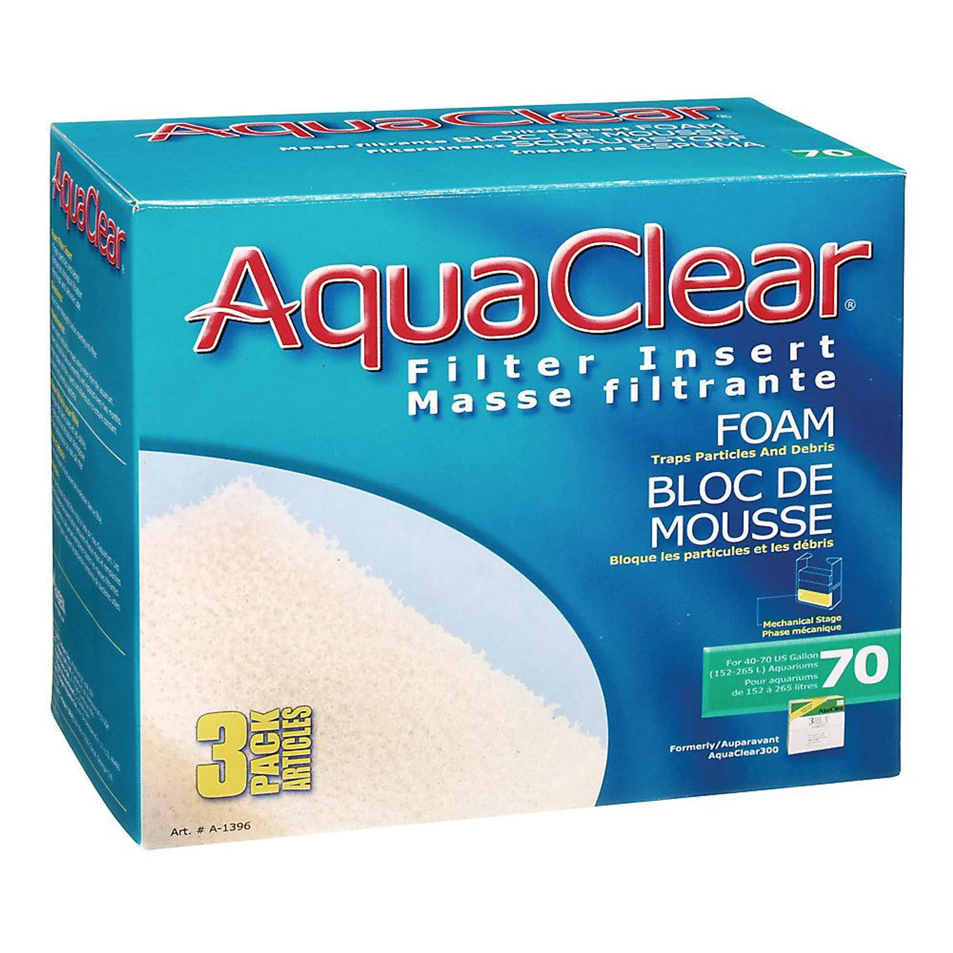 Aqua Clear 70 Foam Filter Insert - 3pk