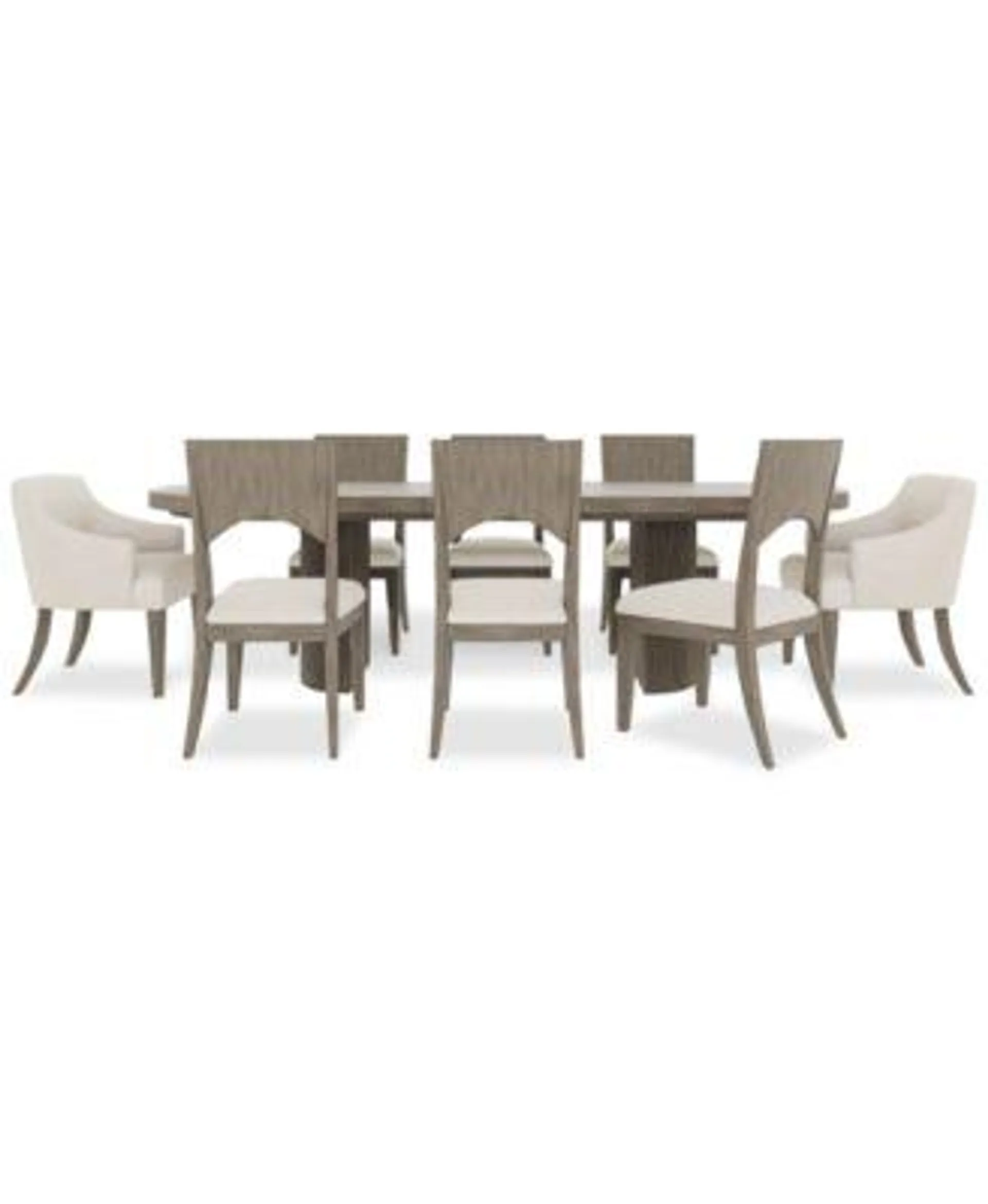 Frandlyn 9pc Dining Set (Table + 6 Side Chairs + 2 Host Chairs)