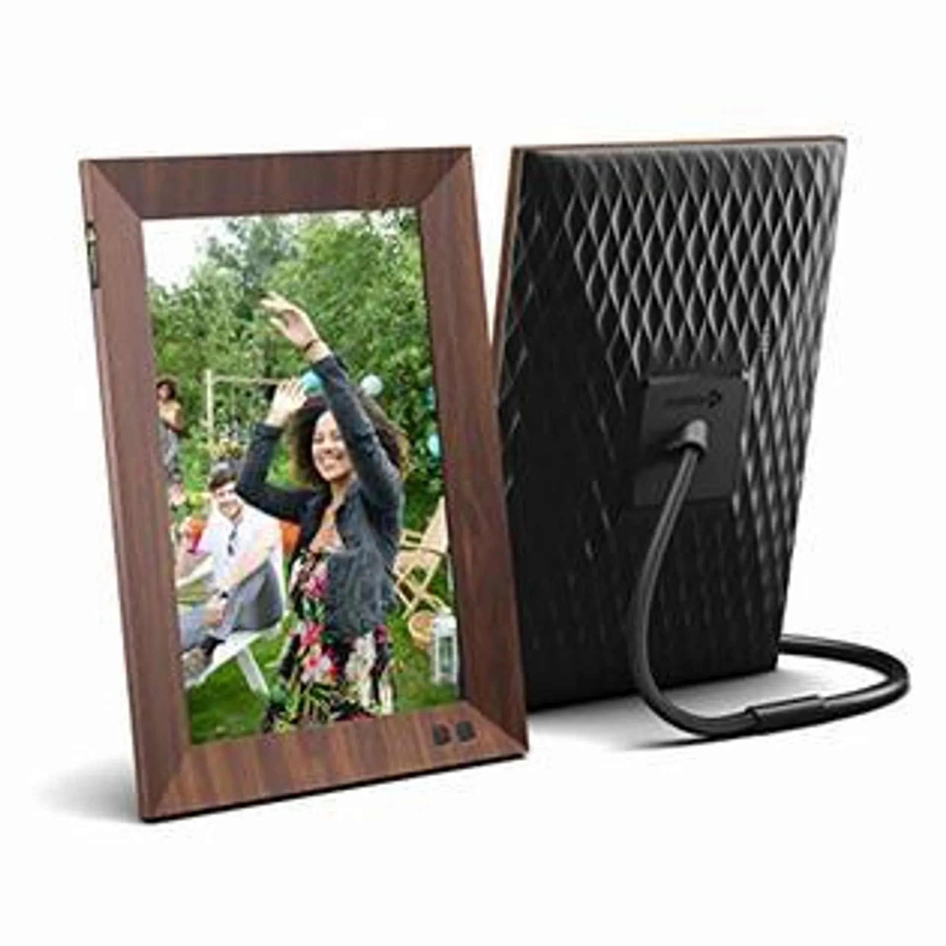 Nixplay Smart Digital Picture Frame 10.1 Inch Wood-Effect - Share Moments Instantly via EMail or App