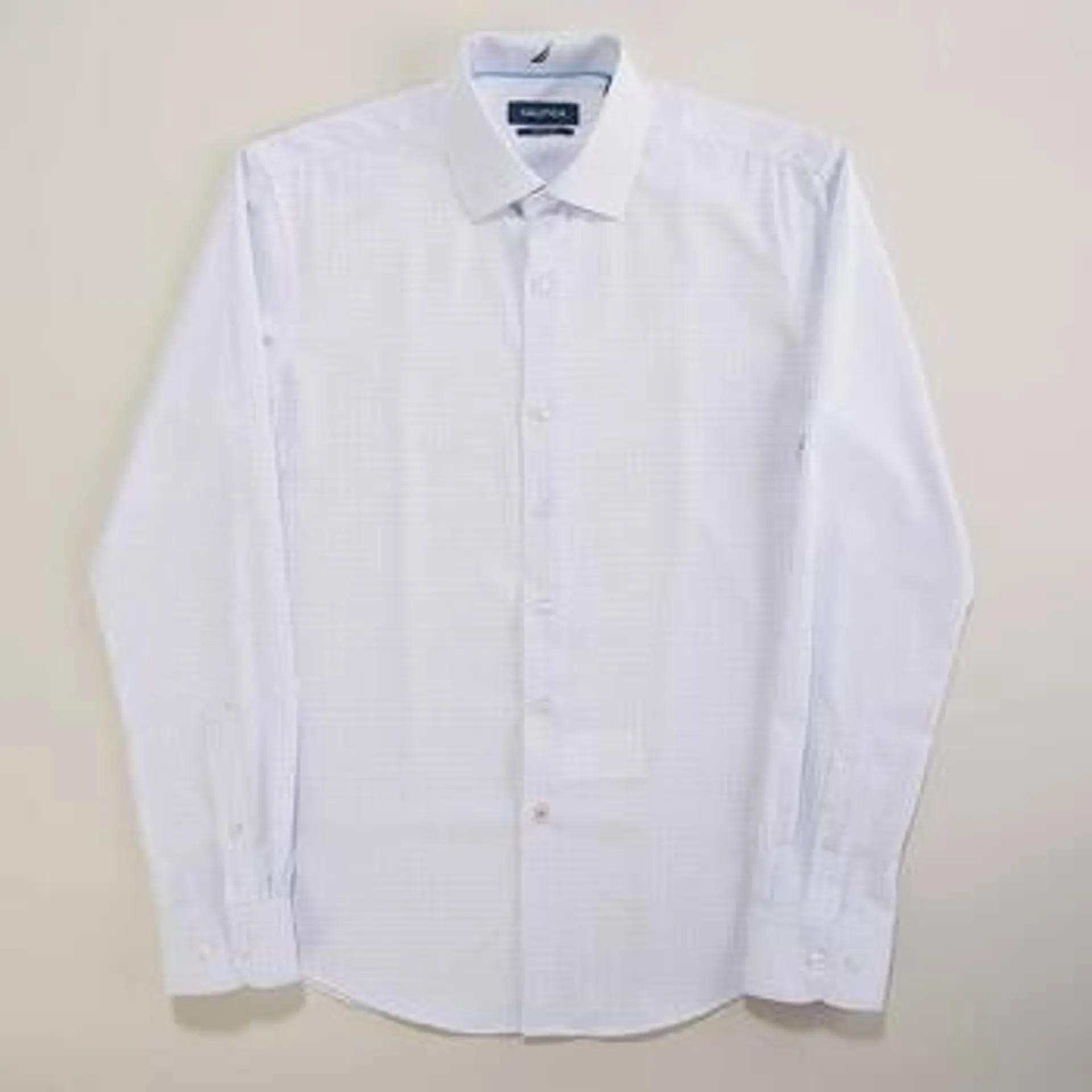 Mens Nautica Slim Fit Stretch Dress Shirt - White/Navy