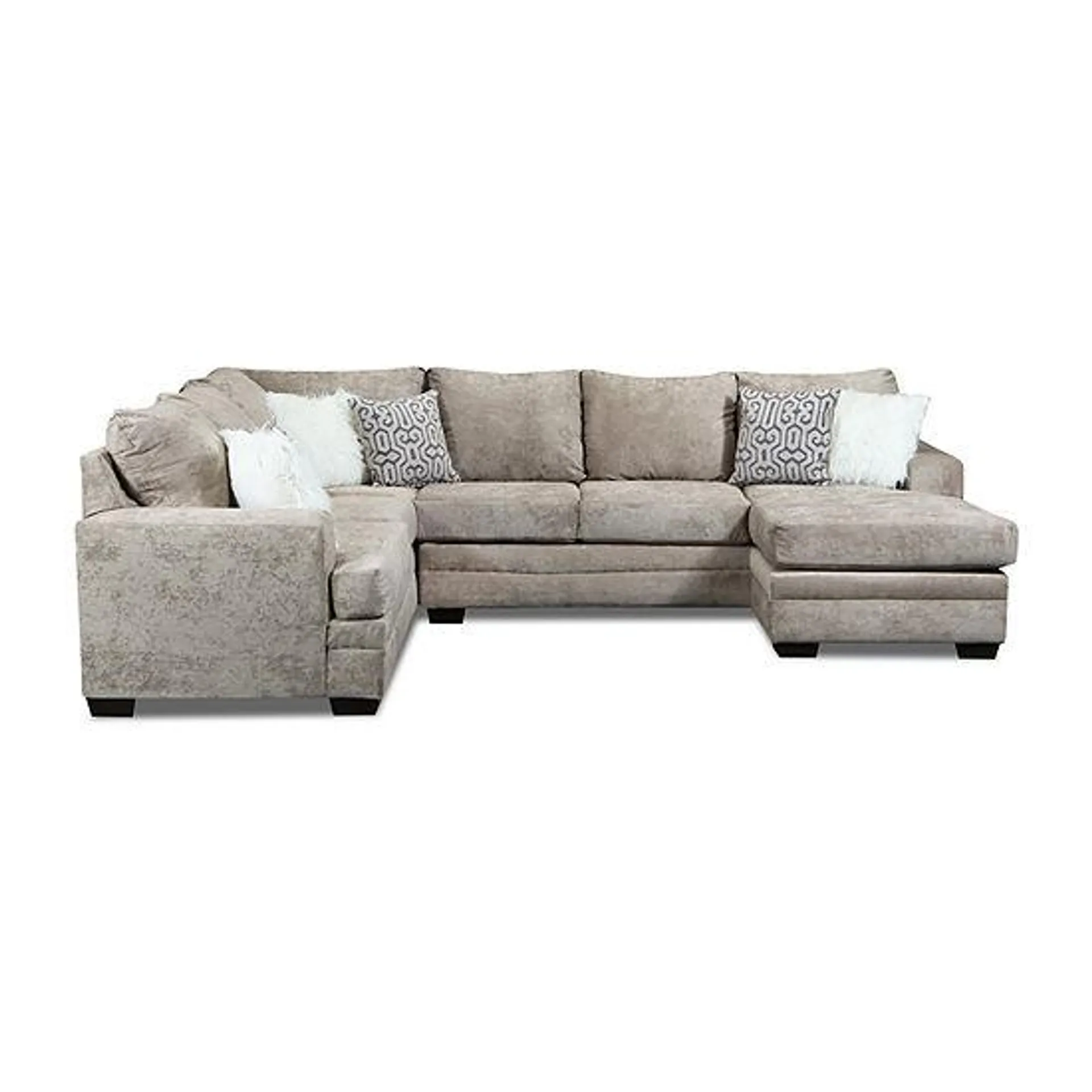 Jodye 3 Piece Chenille Sectional With Ottoman