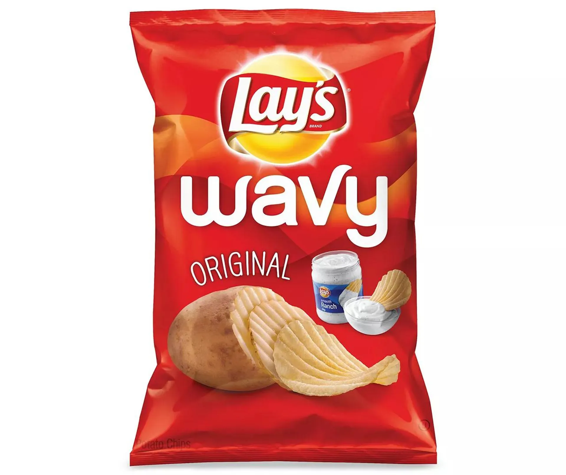 Lay's Wavy Potato Chips Original 7.75 Ounce Plastic Bag