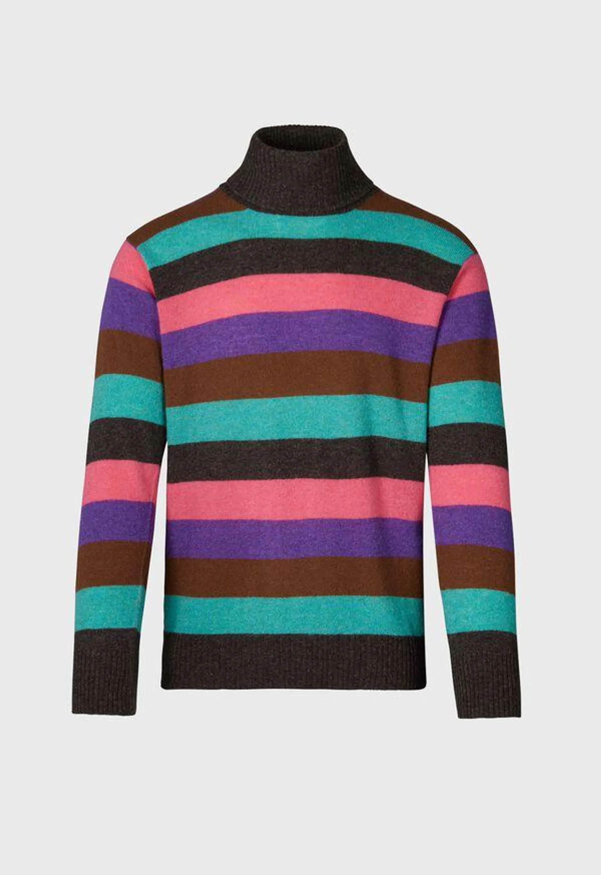 Wool Multicolor Stripe Turtleneck